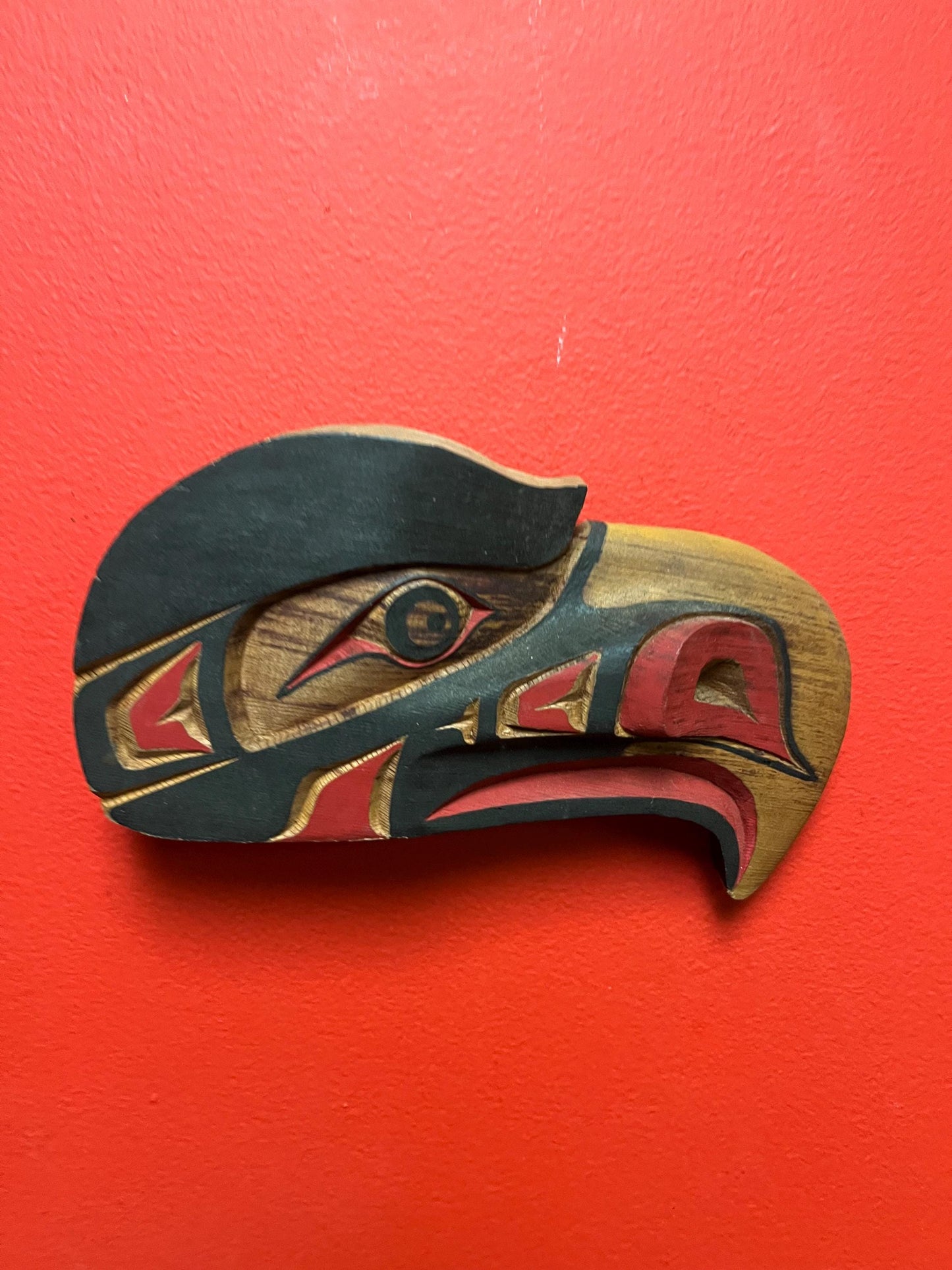 Lovely 8 x 4 x 2 indigenous first nation pacific northwest Coast Eagle plaque by SW Thompson  great value