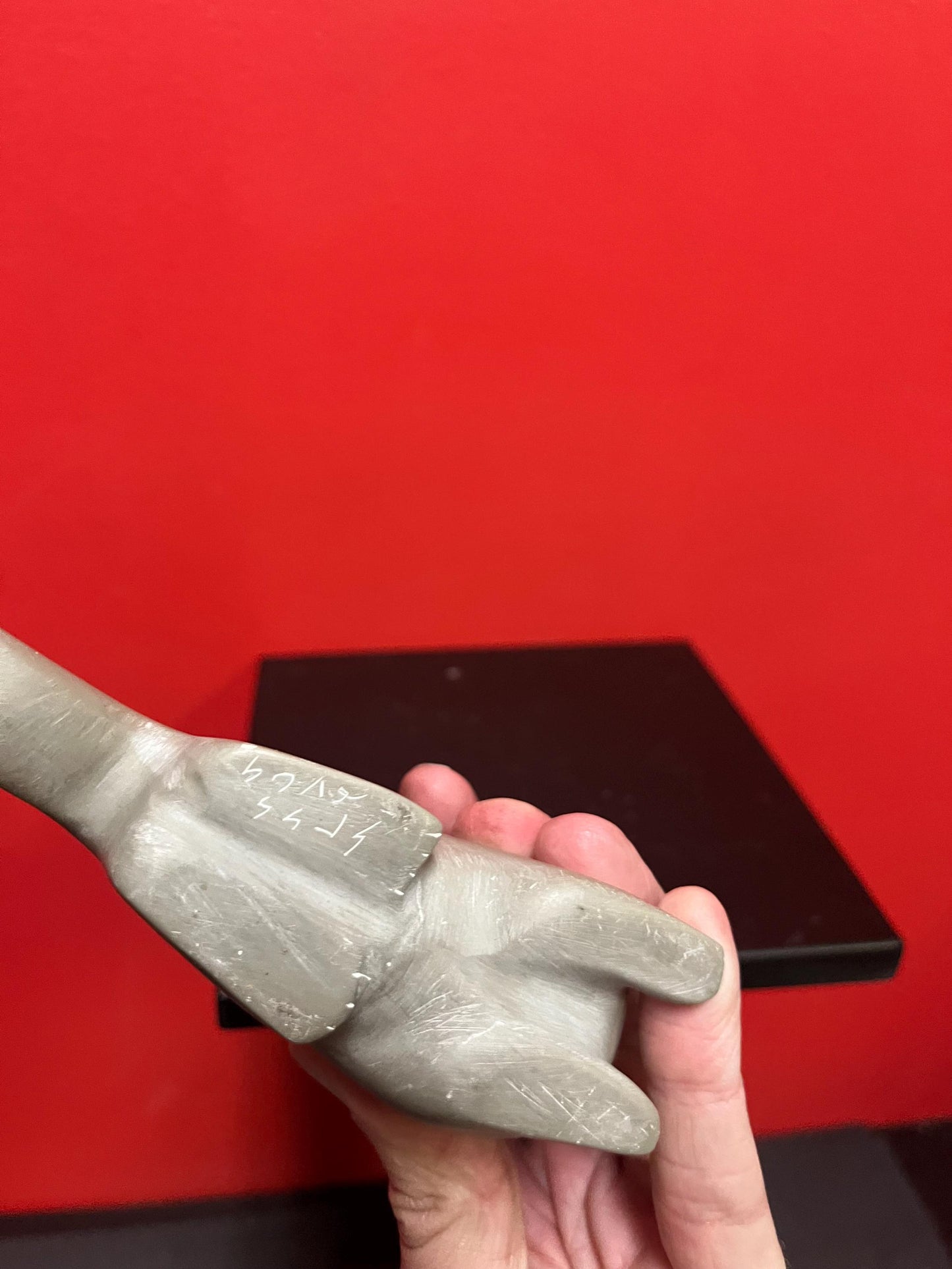 Lovely 6 x 3 high signed soapstone otter  good condition  Inuit indigenous  value priced