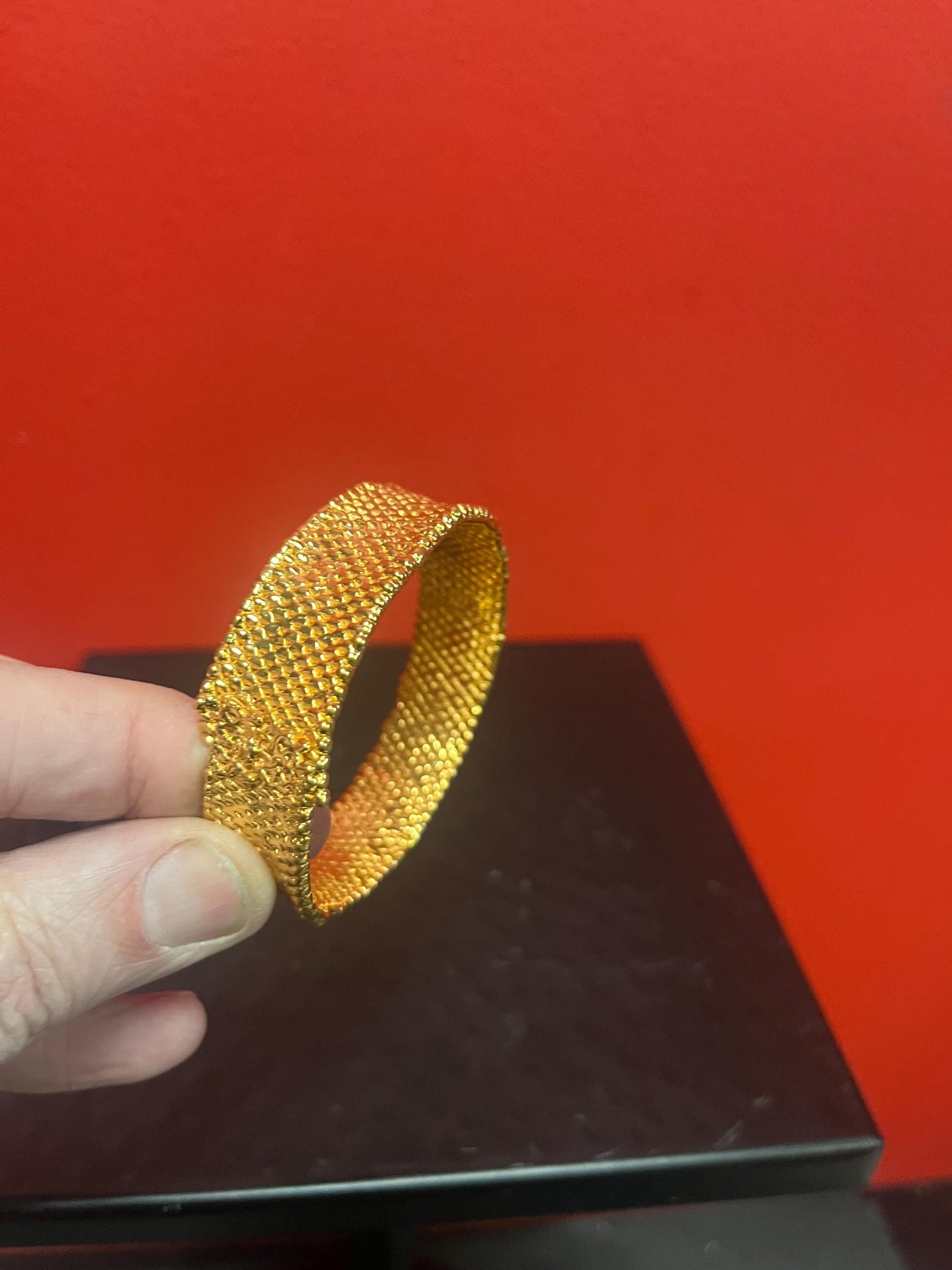 Magical Canadian made 2.5 inch wide gold plated bracelet by award-winning artist Charles Lewton - Brain designer jewellery cage series