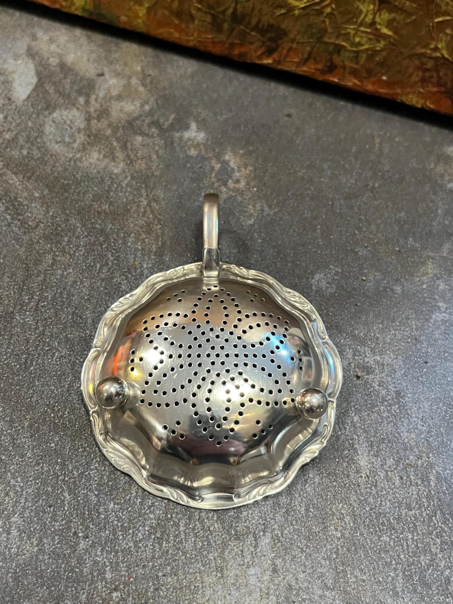 lovely 6 inch silver plate tea strainer great condition perfect gift