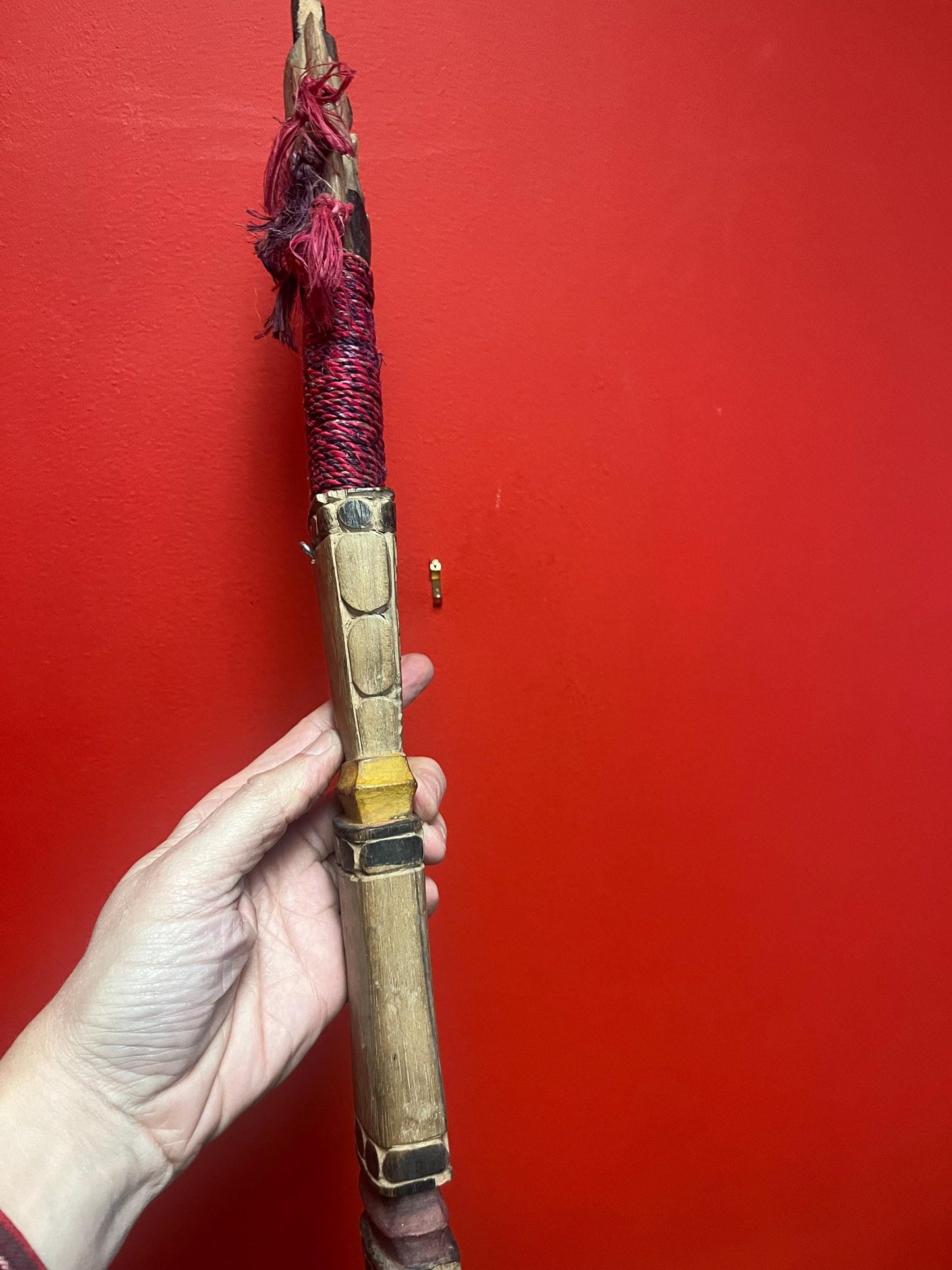 Beautiful antique oceanic tribal wall hanging- great condition for age and 32 x 3 wide superior piece of art tribal beauty