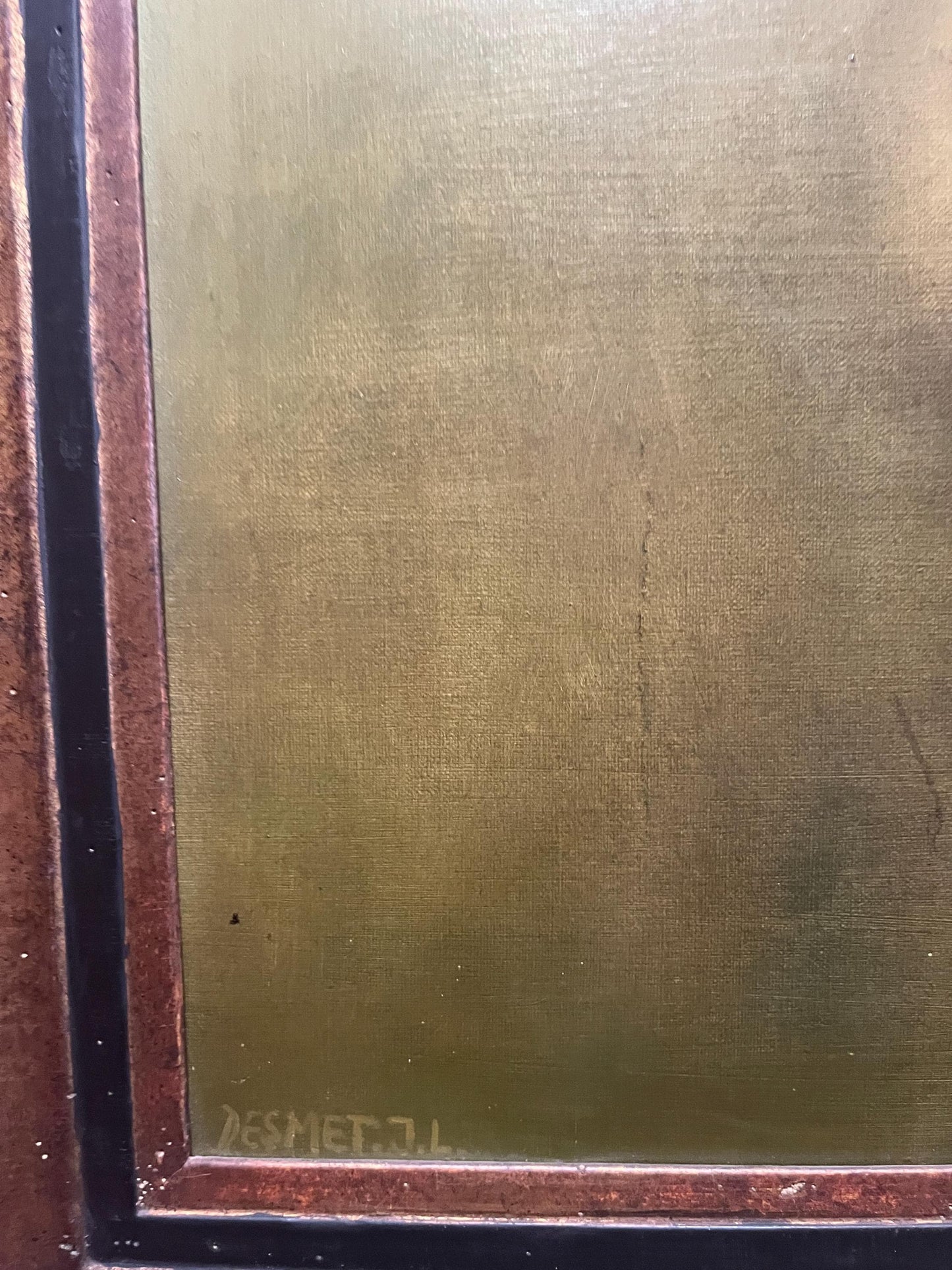 Stunning Belgium 34 x 27“ framed painting by JL DESMET 1974 wonderful detail and listed artist professionally framed wow