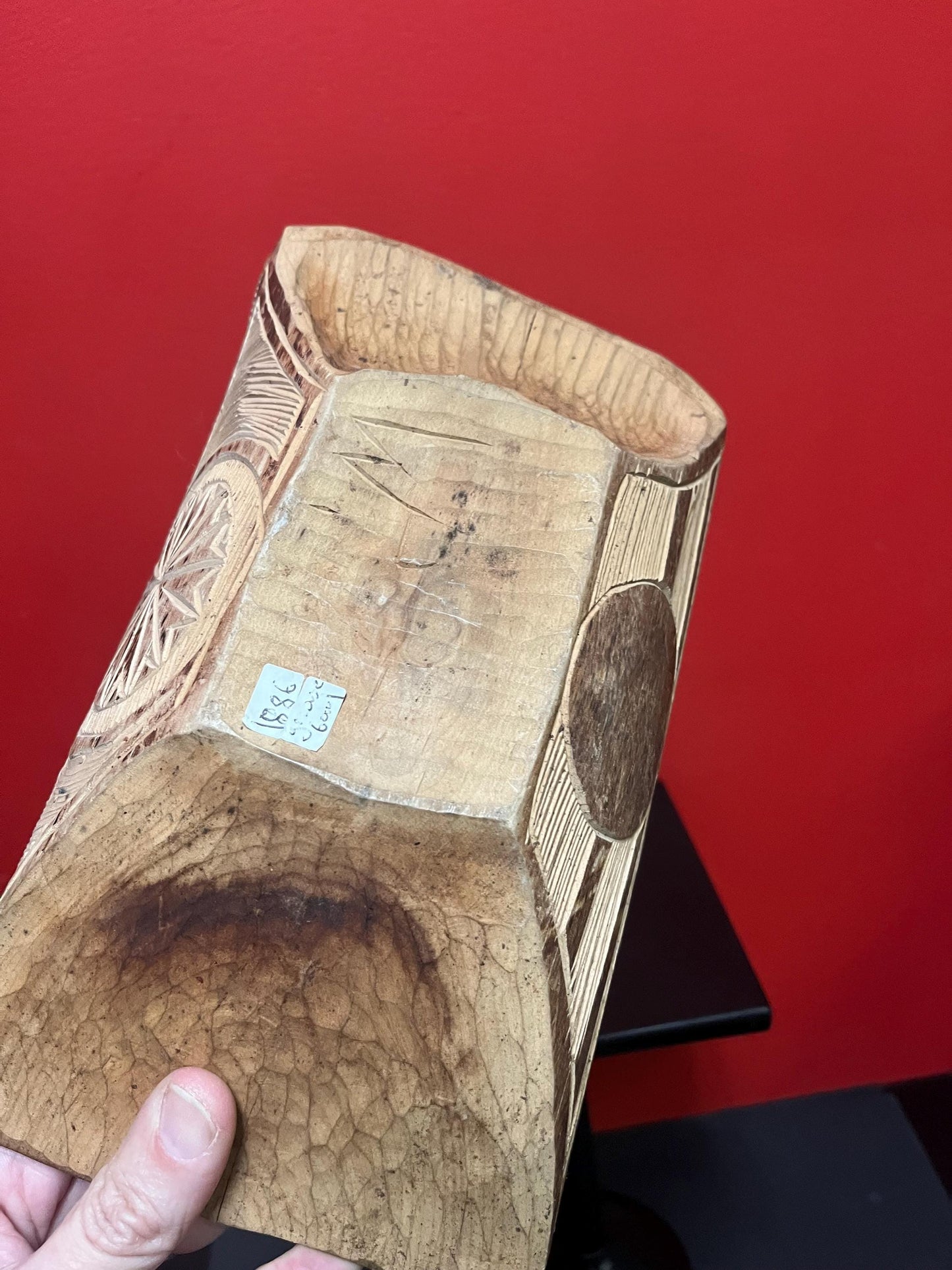 Indigenous artifact amazing 10 x 6 x 3 high north West Coast indigenous 1886 grease bowl  museum quality  wow