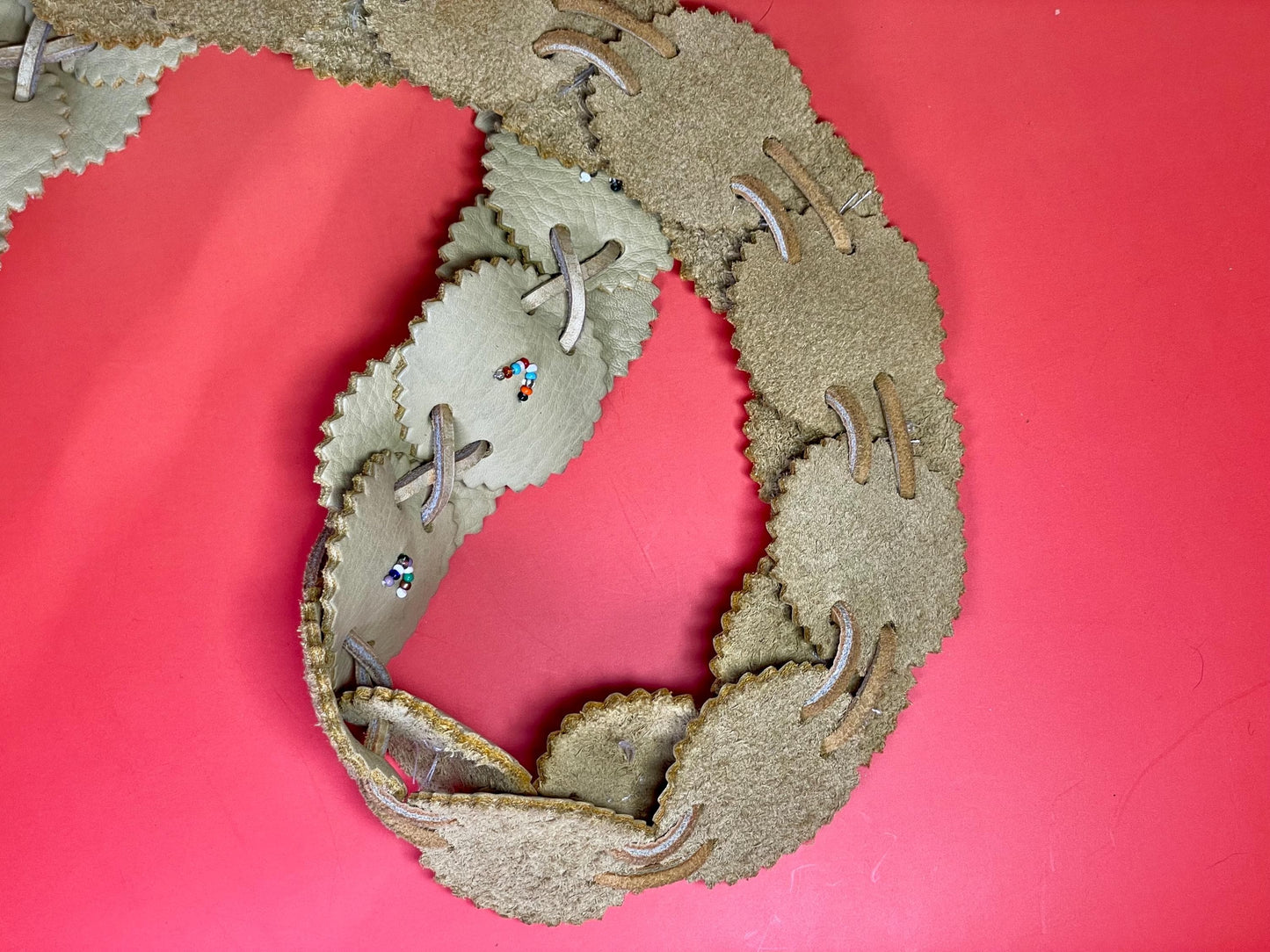 Indigenous Beaded Leather Belt