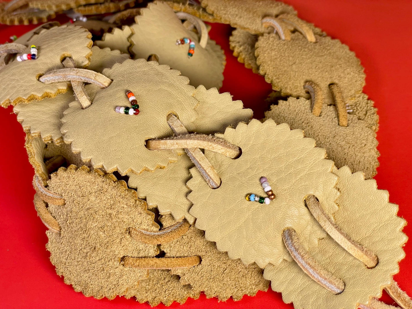 Indigenous Beaded Leather Belt