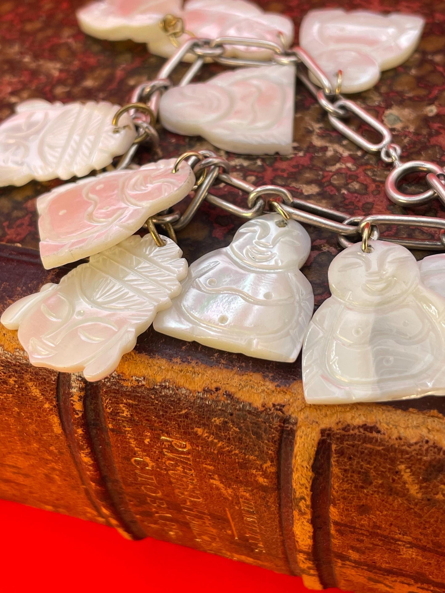 Mother of Pearl Buddha charm bracelet