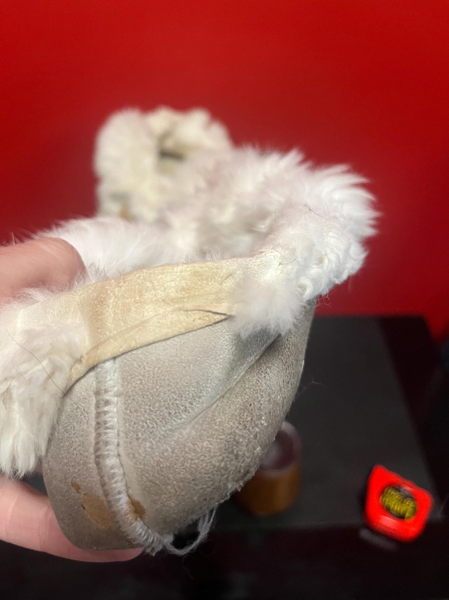 Beautiful indigenous first nations leather fur and beaded moccasin shoes not perfect so see photos great for collection 10 inch long