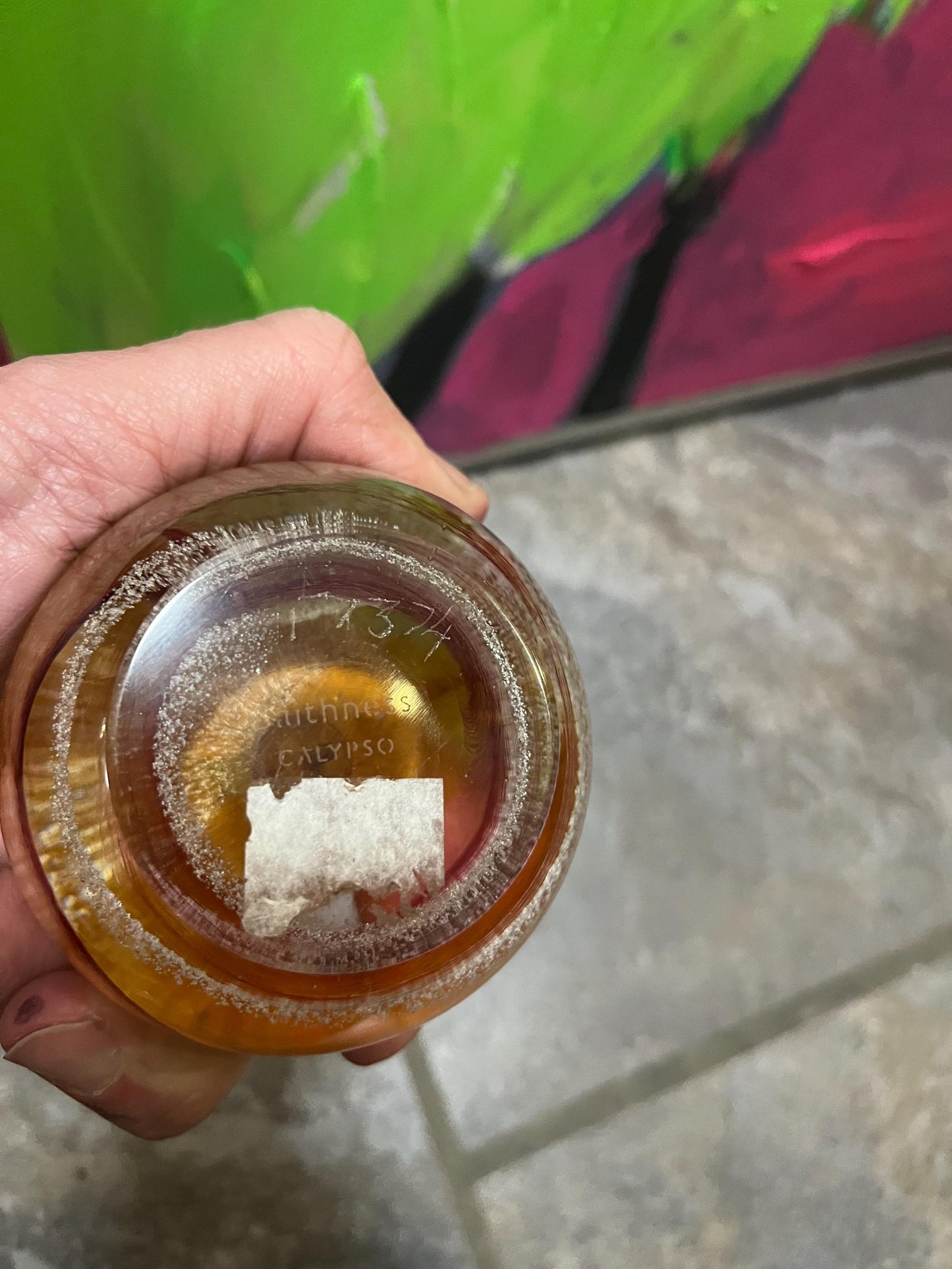 Cathiness art glass Scotland paperweight signed and authentic great for gift good value