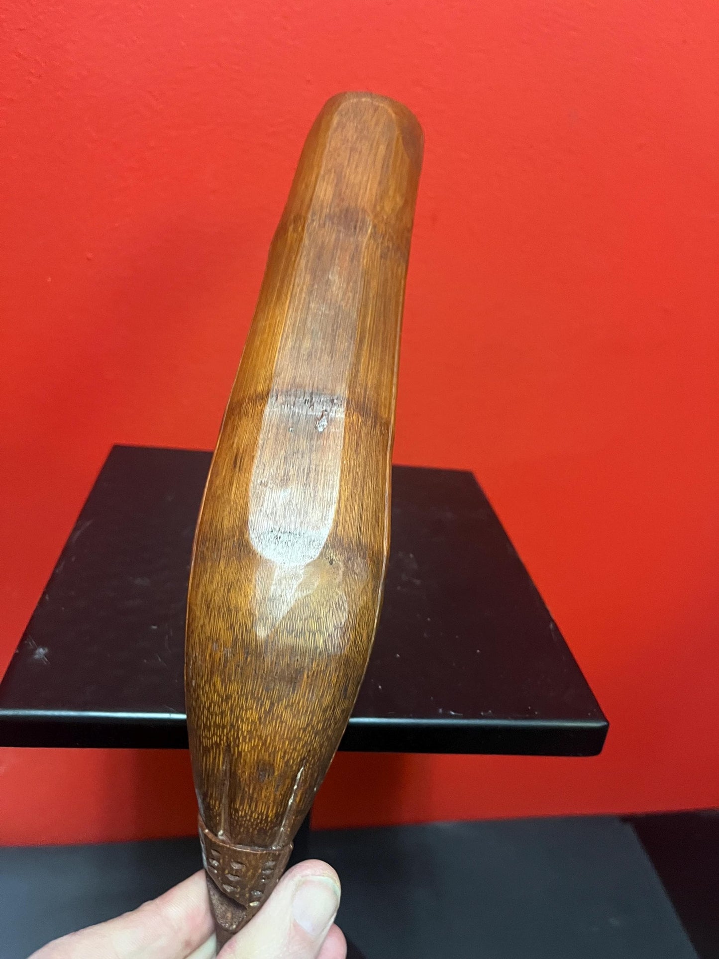 Very well carved antique Asian boxwood boat 10 inches long superb little piece wow