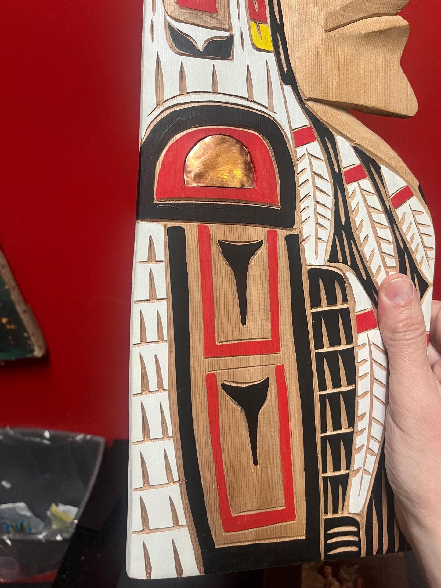 Stunning 23 x 7 wide eagle chief plaque by Brad Joseph jr Vancouver indigenous first nation Pacific north West Coast art ready to hang
