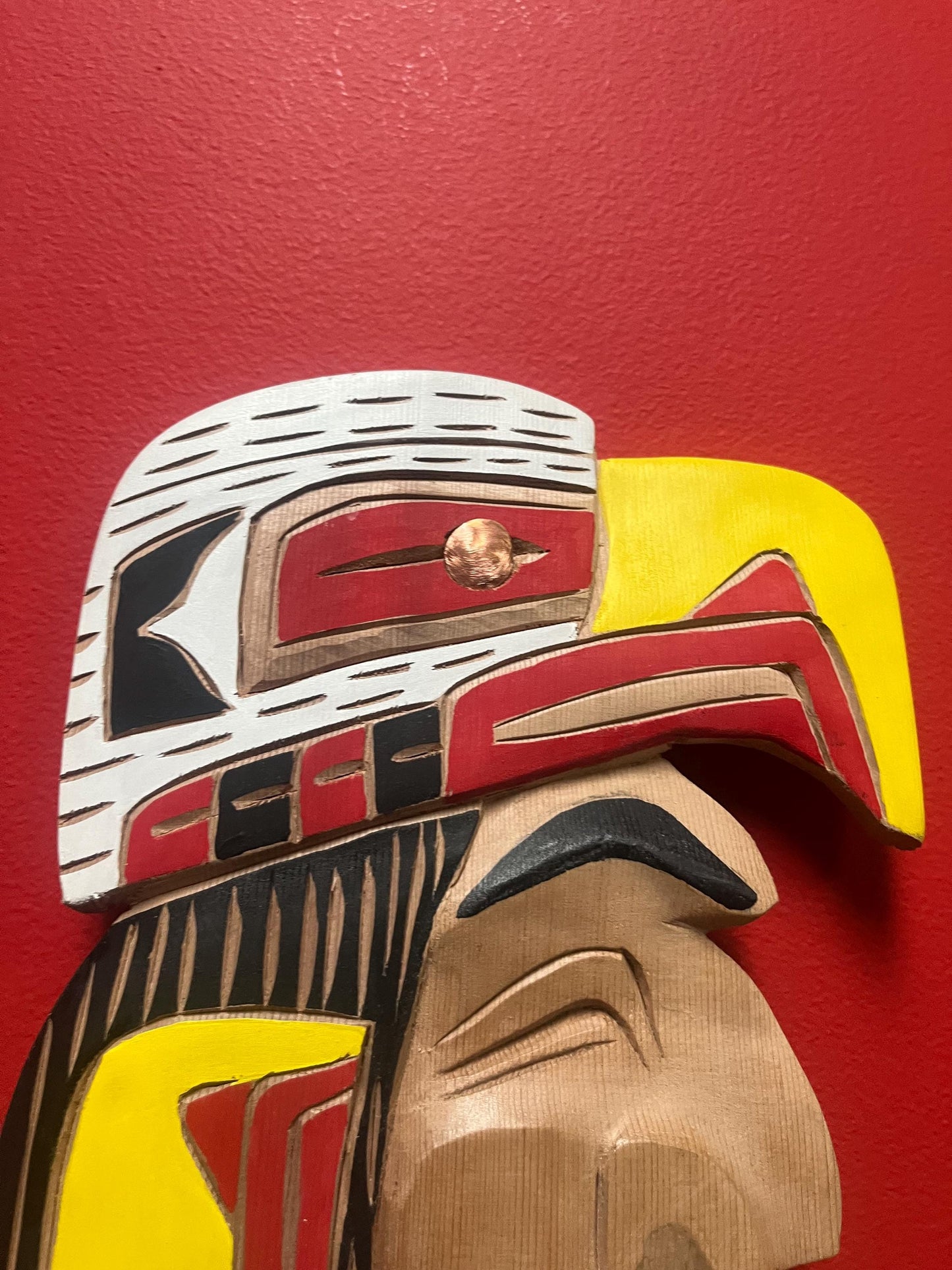 Stunning 23 x 7 wide eagle chief plaque by Brad Joseph jr Vancouver indigenous first nation Pacific north West Coast art ready to hang