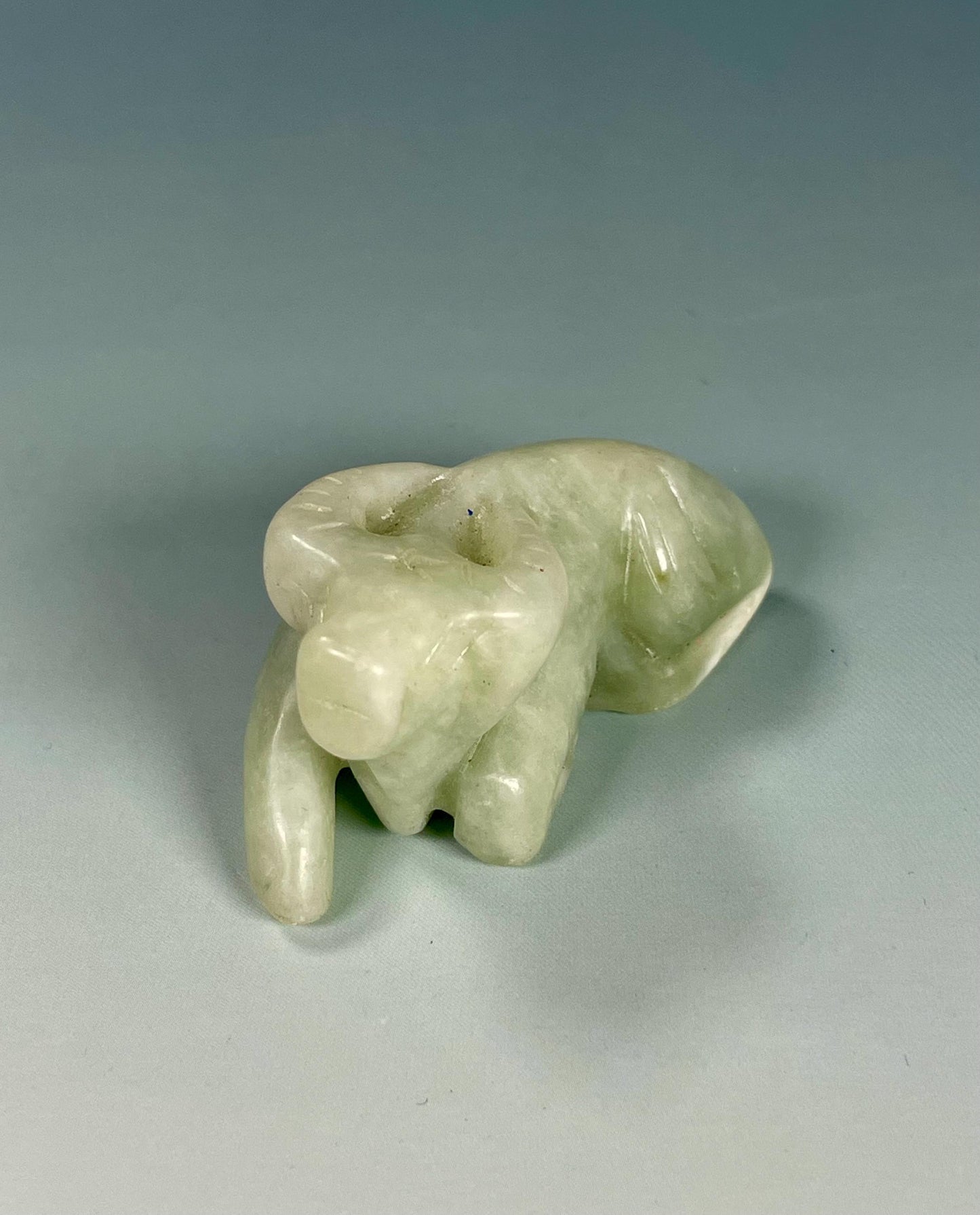 2 x 1 inch Jade Bull Figurine