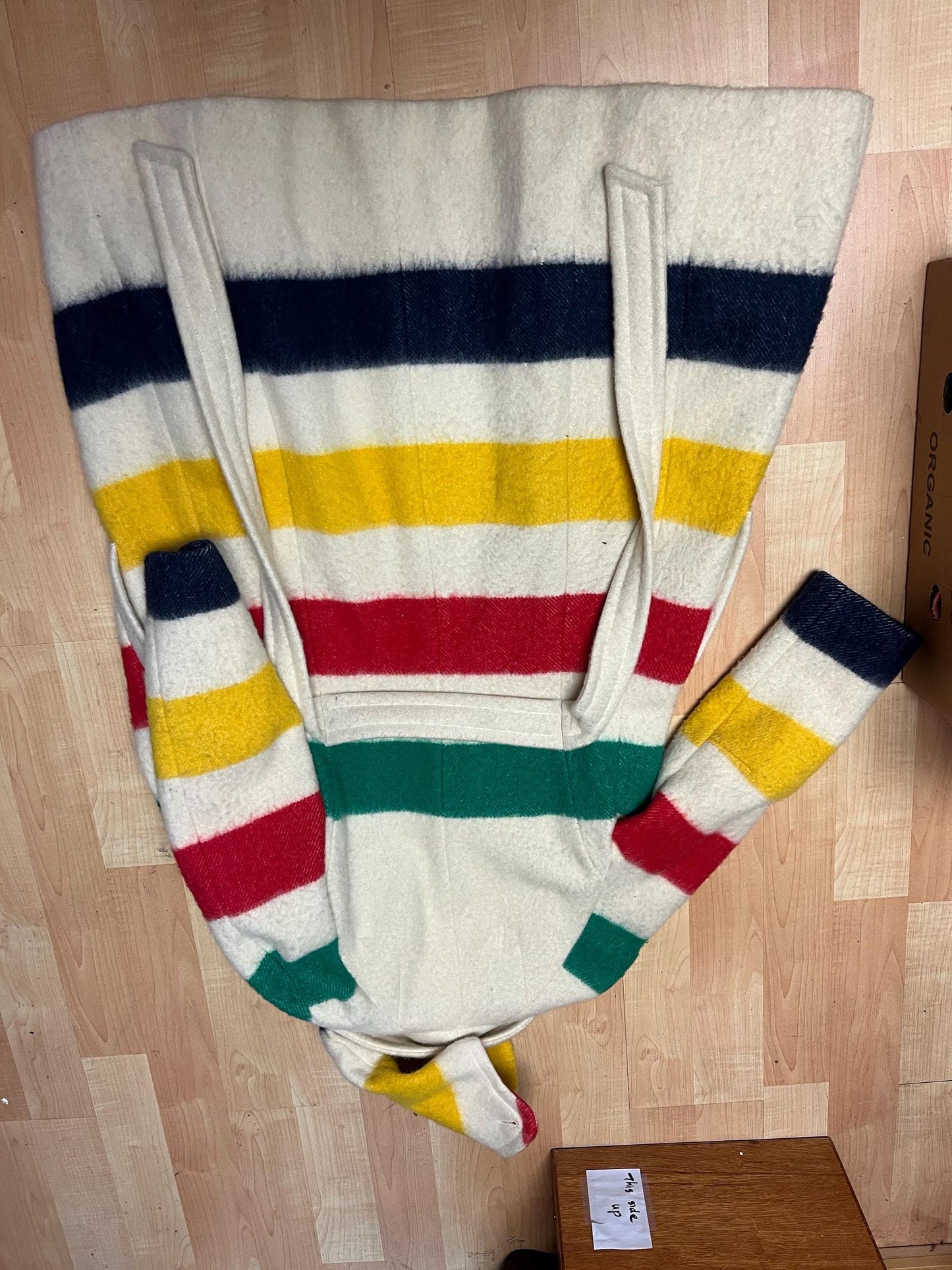Amazing authentic Hudson Bay Company coat with hood 44 inches tall x 24 inch chest - 27 sleeves and 14 hood super condition