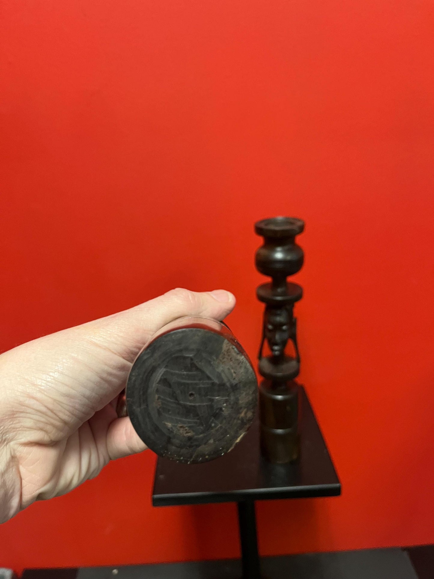 Lovely African Ebony wood candlesticks 10 inches tall his and hers great value
