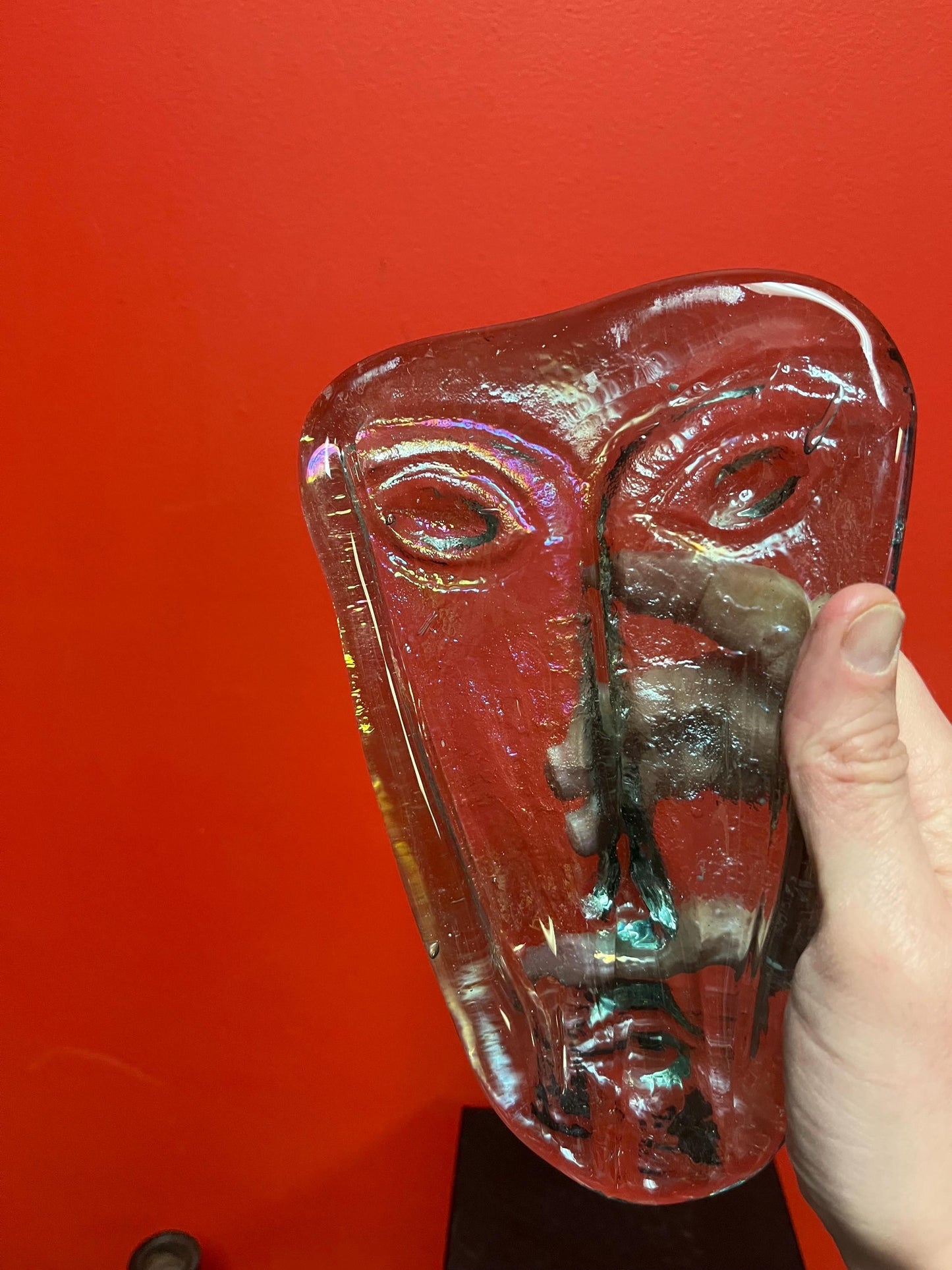 Lovely 8 x 5 inch 1980s JARAUNILLO brothers Mexico sky dreamer plate - great colour and great condition