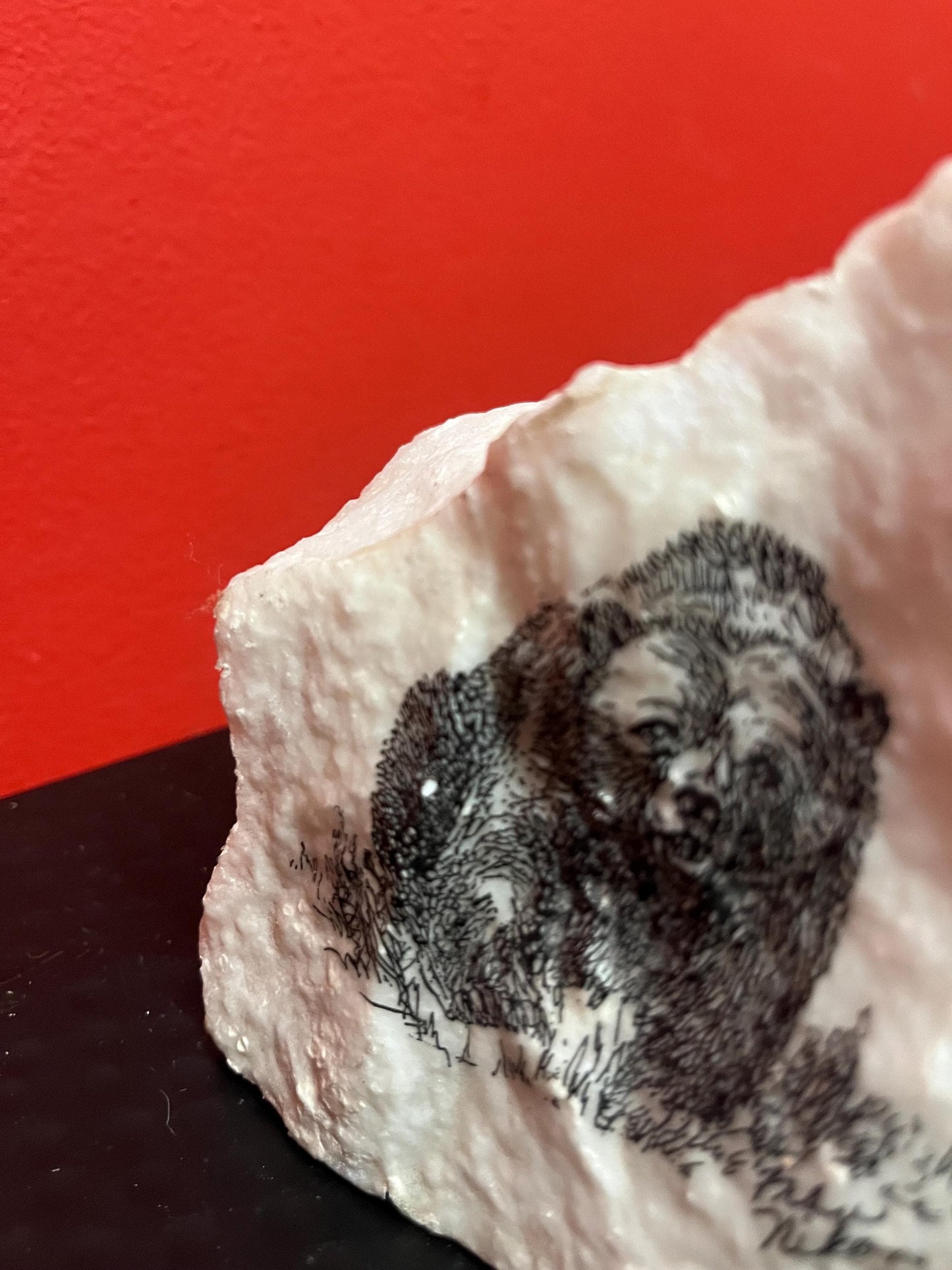 Signed grizzly bear Stone  4.5 x 4.5  nice condition and wonderful gift