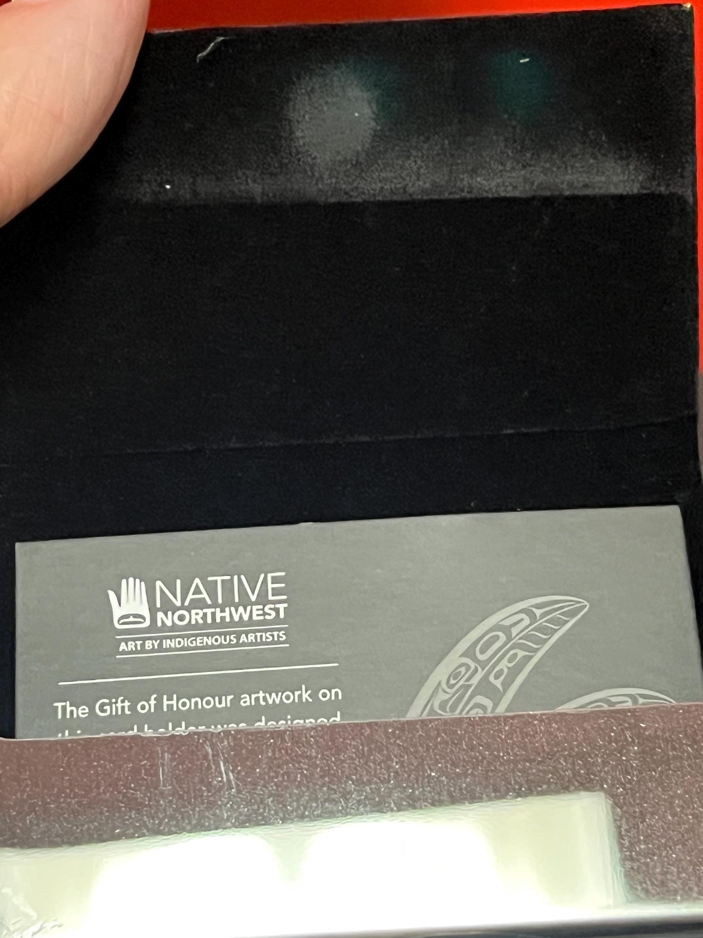 Indigenous business card holder  brand new 4 x 2  native designed by Canadian artist great gift  with box