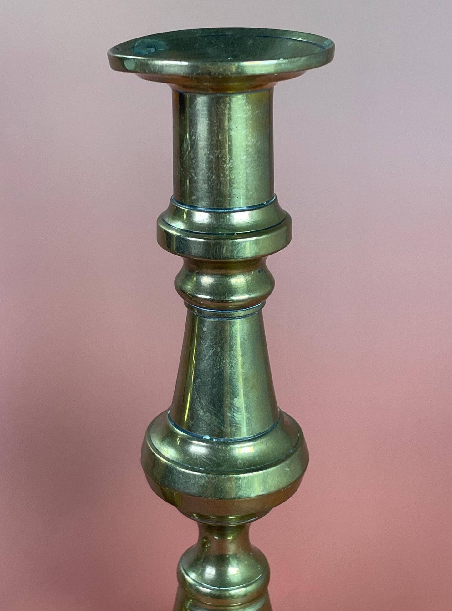 A Pair antique brass candlesticks 7.5 inches tall