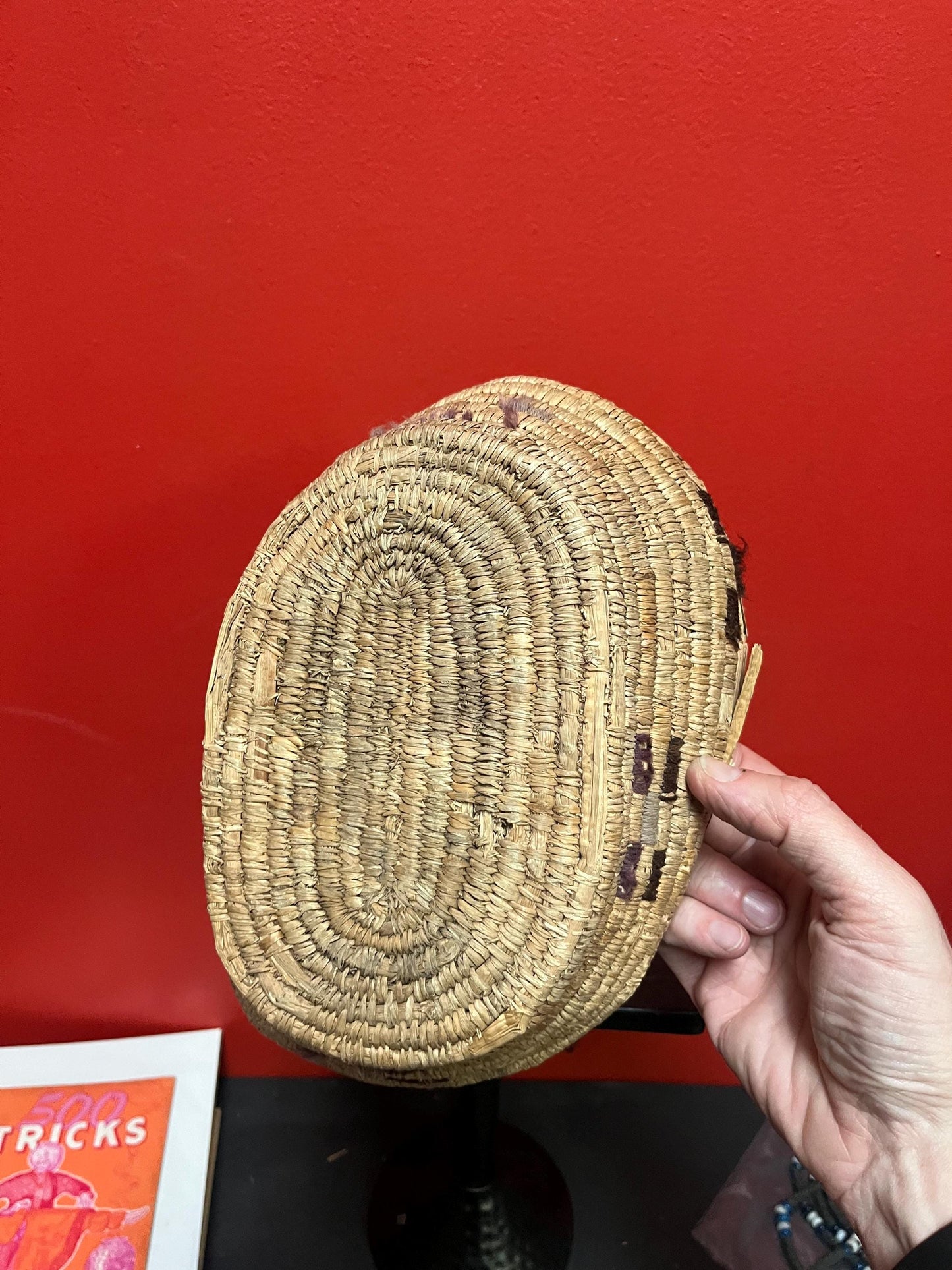 Lovely 10 x 7 x 4 high indigenous first nations basket not perfect but priced well