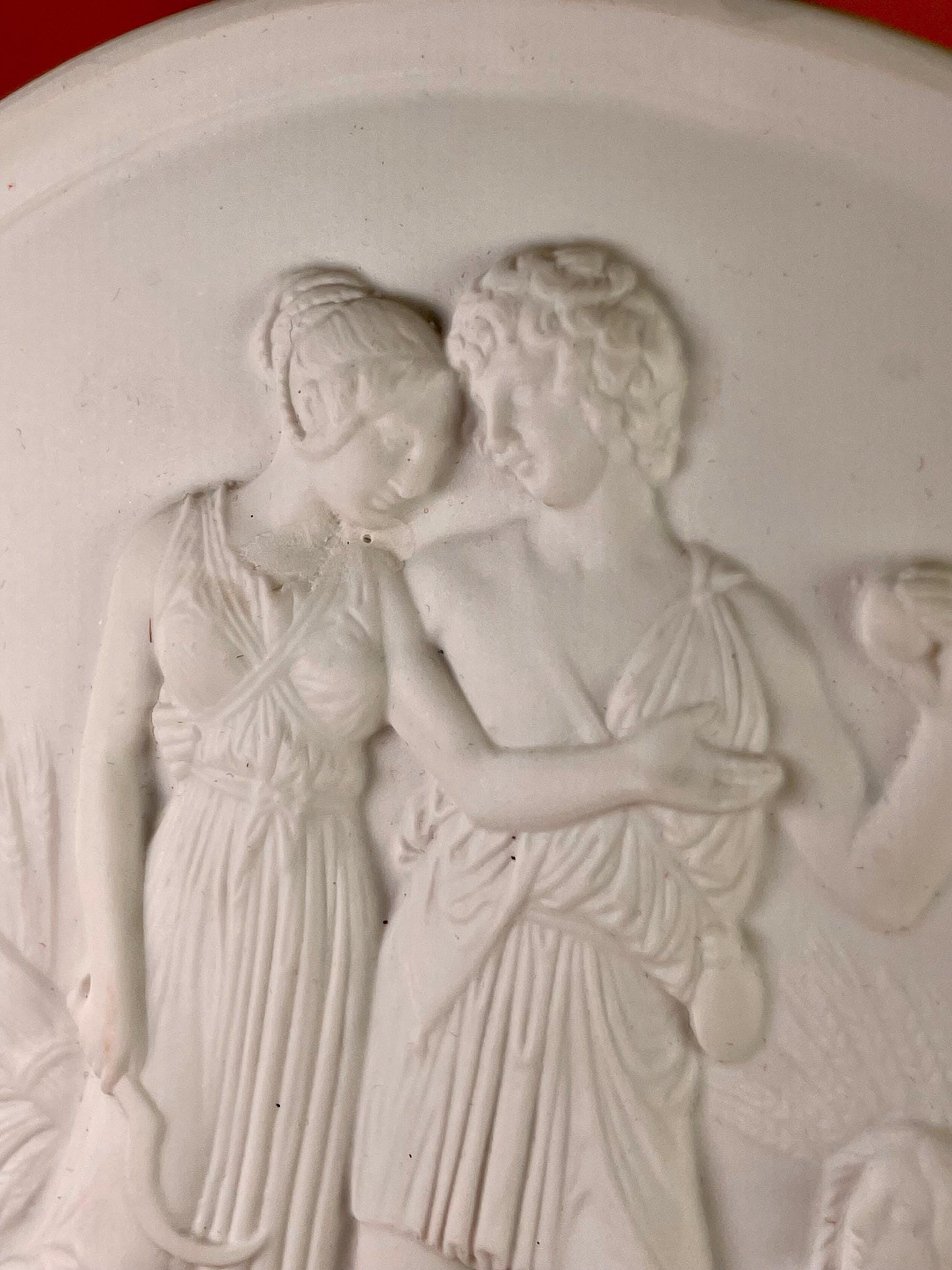 Vintage B&G Bing and Grondahl Parian Bisque Porcelain Round Wall Plaque Denmark