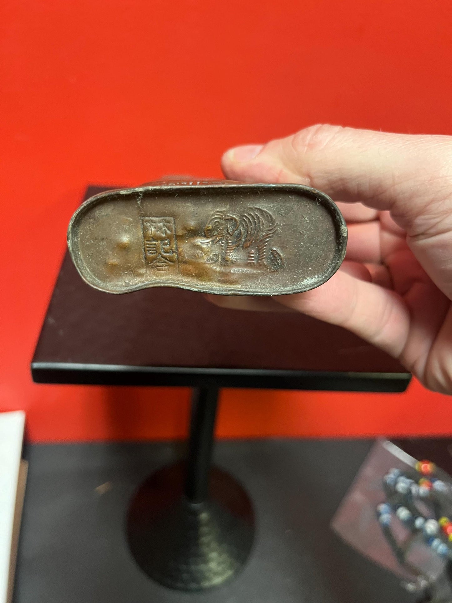 5 x 3 ancient Chinese copper box signed with great patina cool Chinese collectable piece - Ready to use or gift