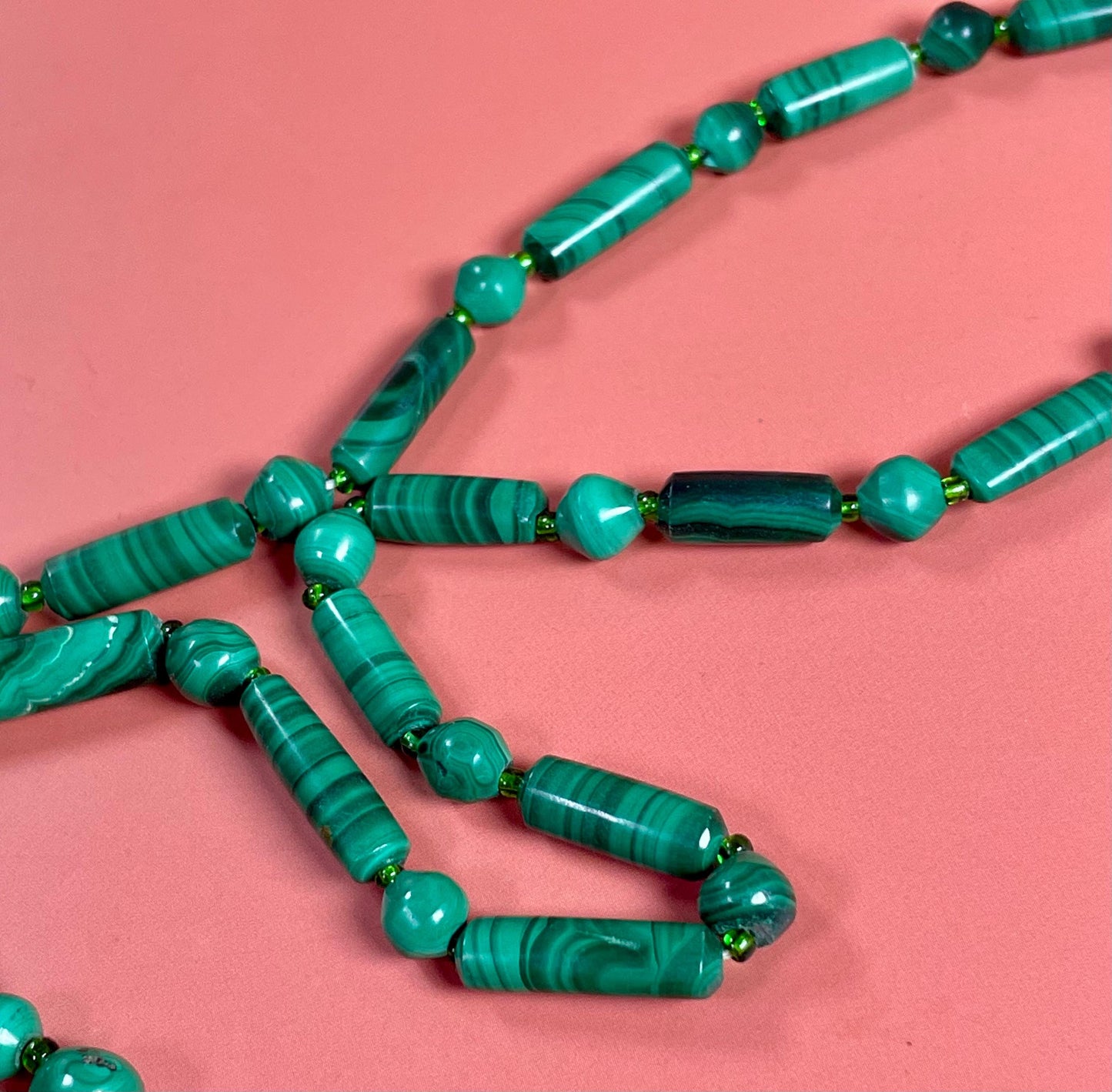 Emerald Coloured Beaded Necklace
