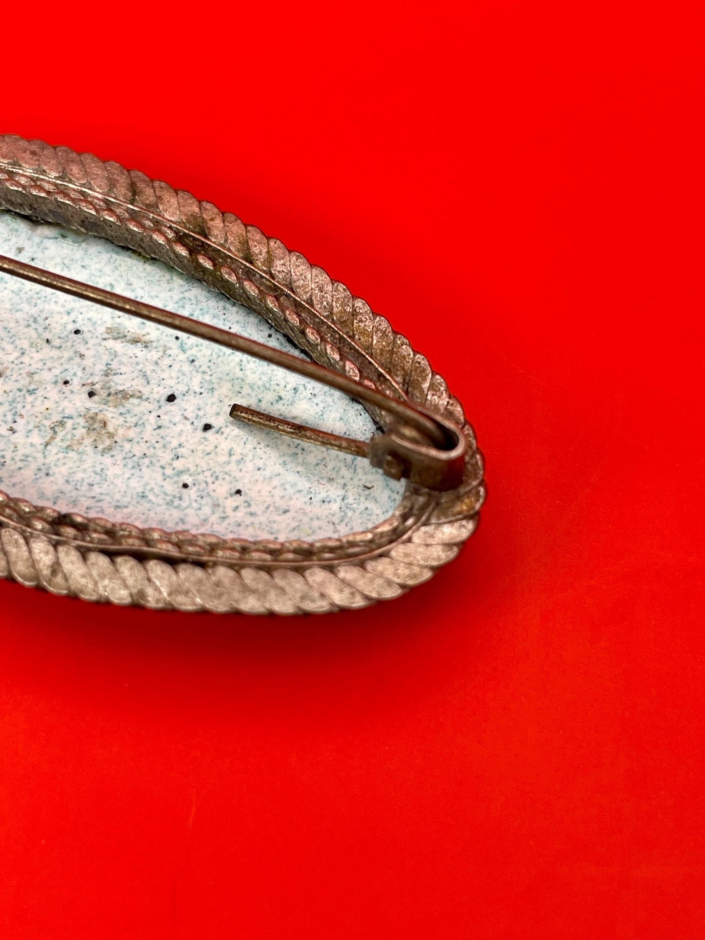 Eastern European Silver and Enamel Brooch 2.25 inches