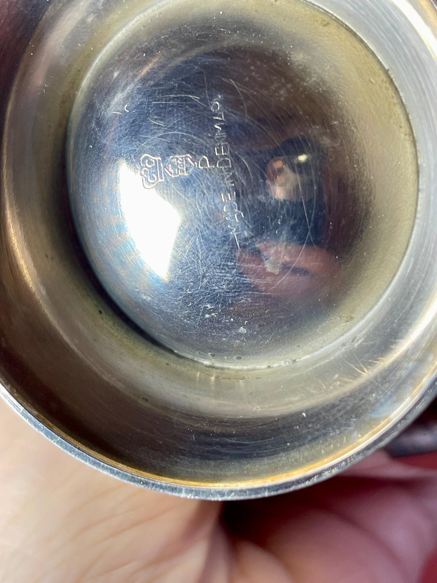 Signed Georg Jensen Style Enamelled Silver Playe Bowl 3.5 inches