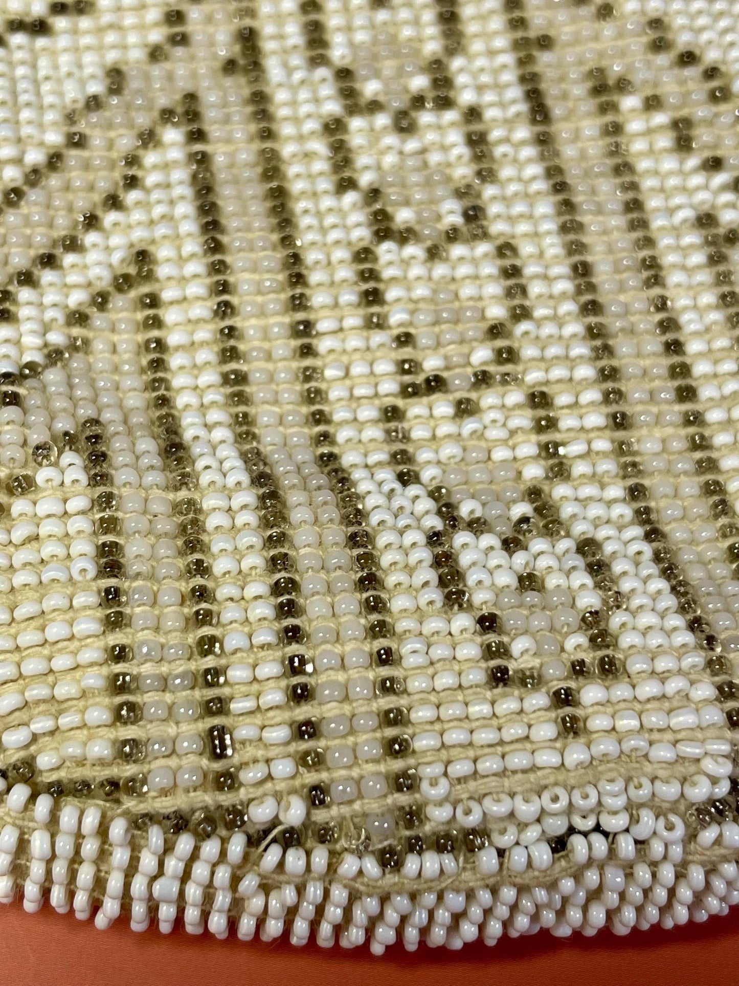Vintage Beaded Purse with Zipper 7 x 5.5 inches