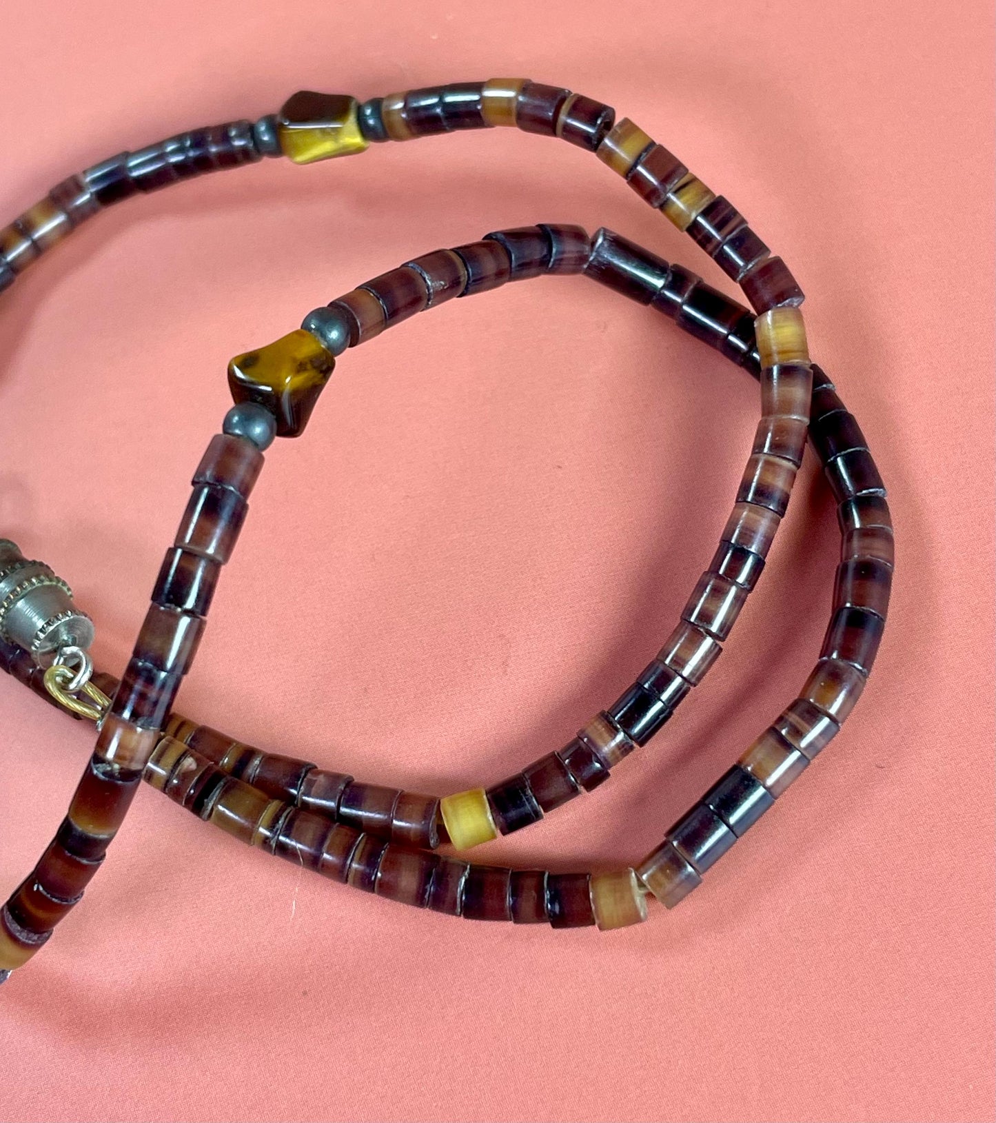 Native First Nations Sterling Silver and Beaded Pendant Necklace