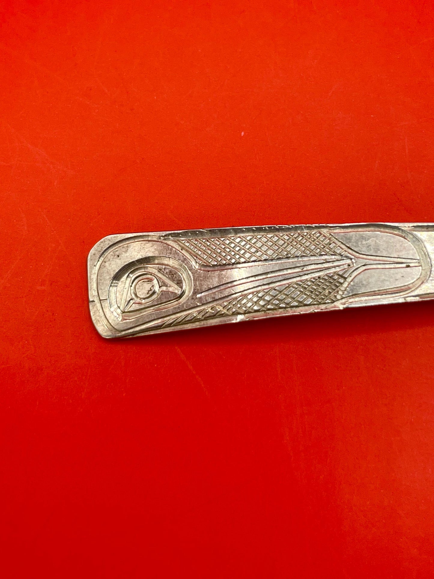 Beautiful indigenous first nations Pacific northwest coast sterling silver hummingbird pendant