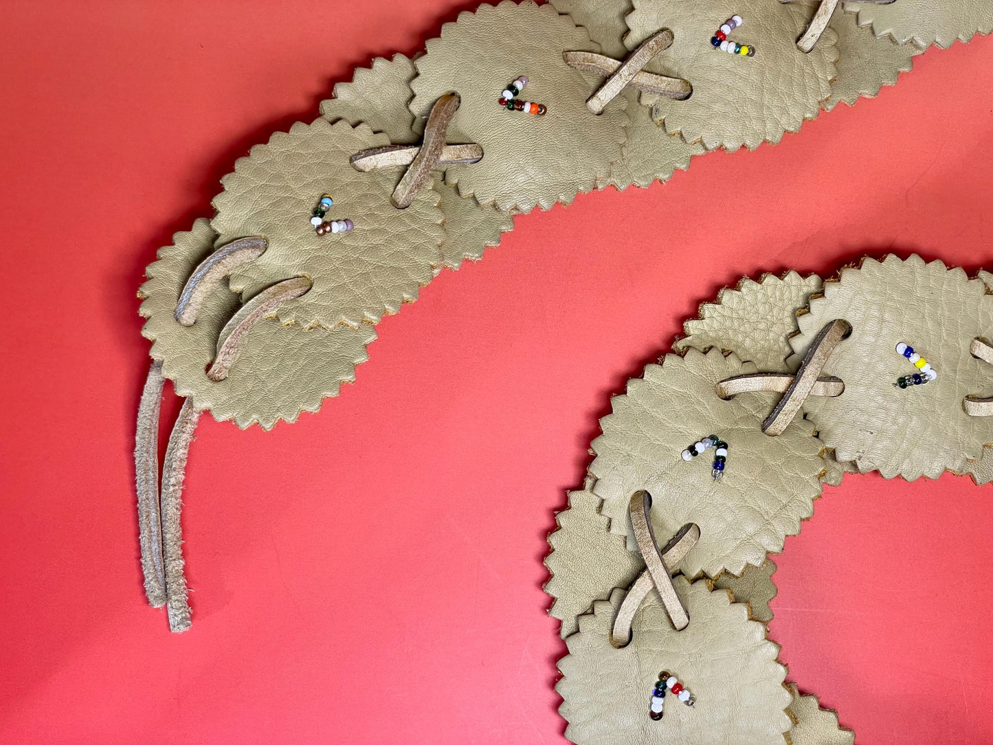 Indigenous Beaded Leather Belt