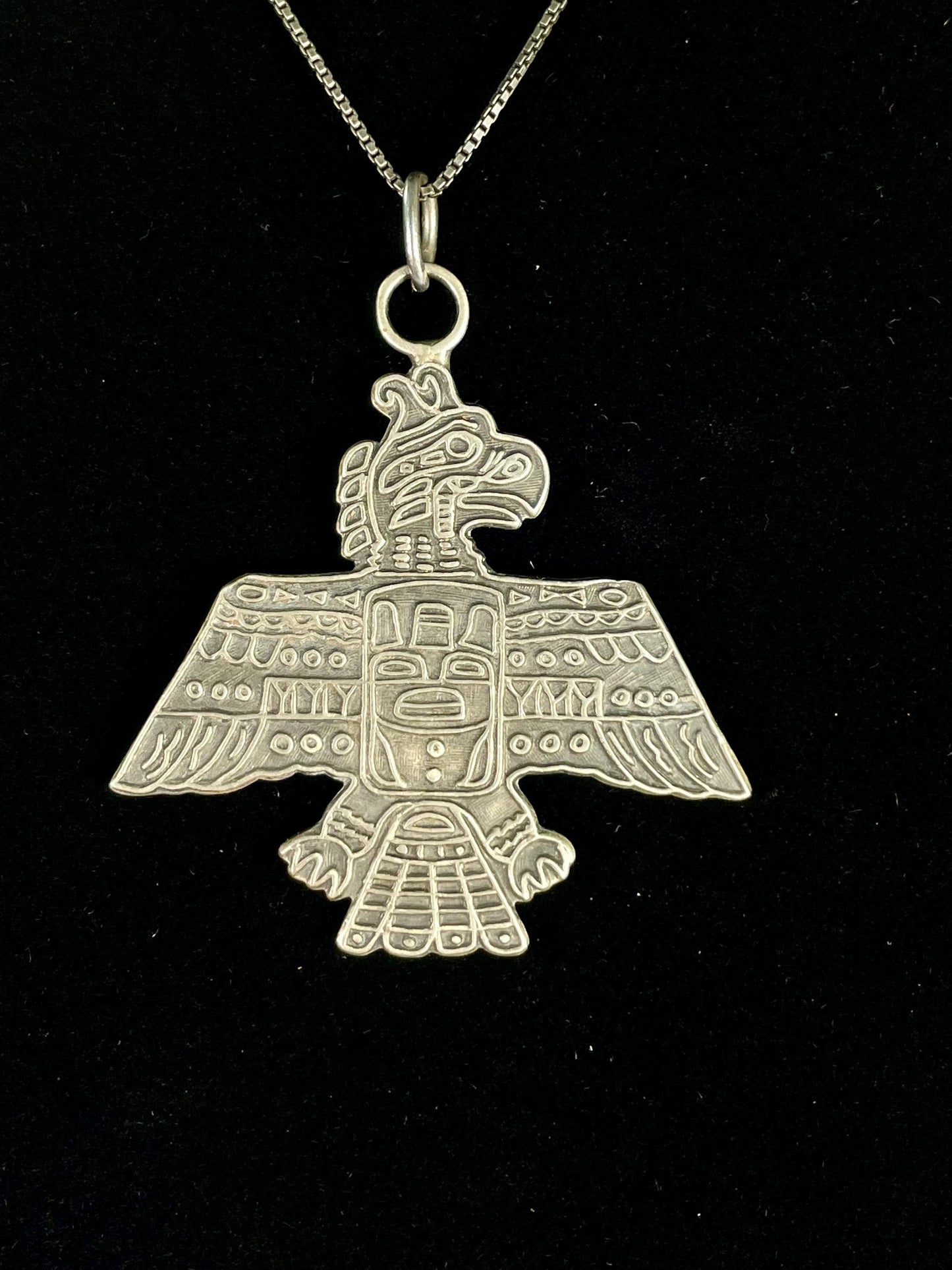 Pendant Necklace with Indigenous Thunderbird Design