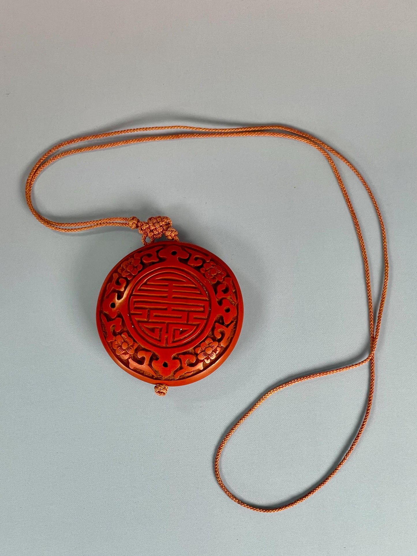 25 inch Chinese Cinnabar Necklace