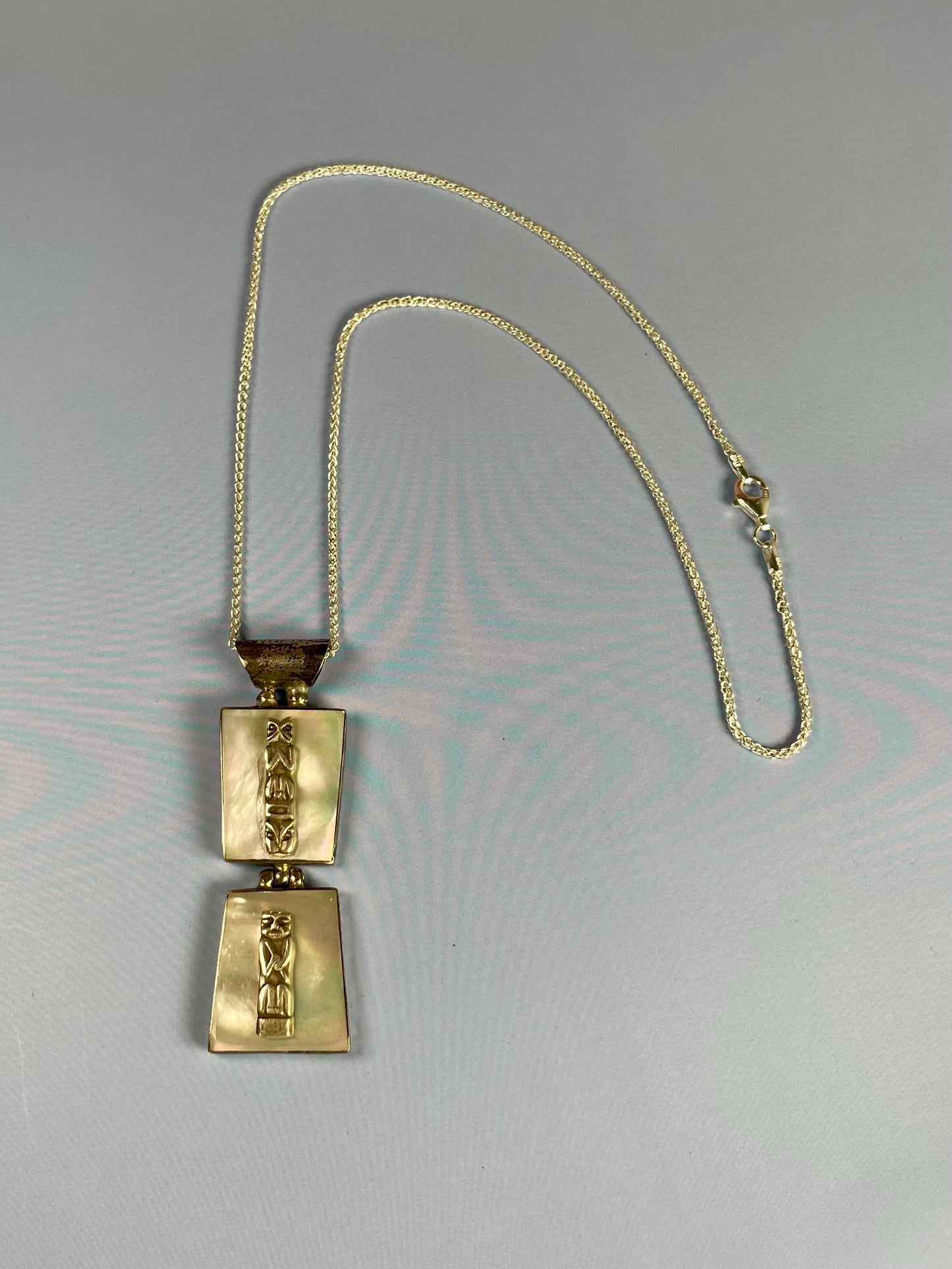 2.25 inch Indigenous First Nations Sterling and abalone necklace amazing gift