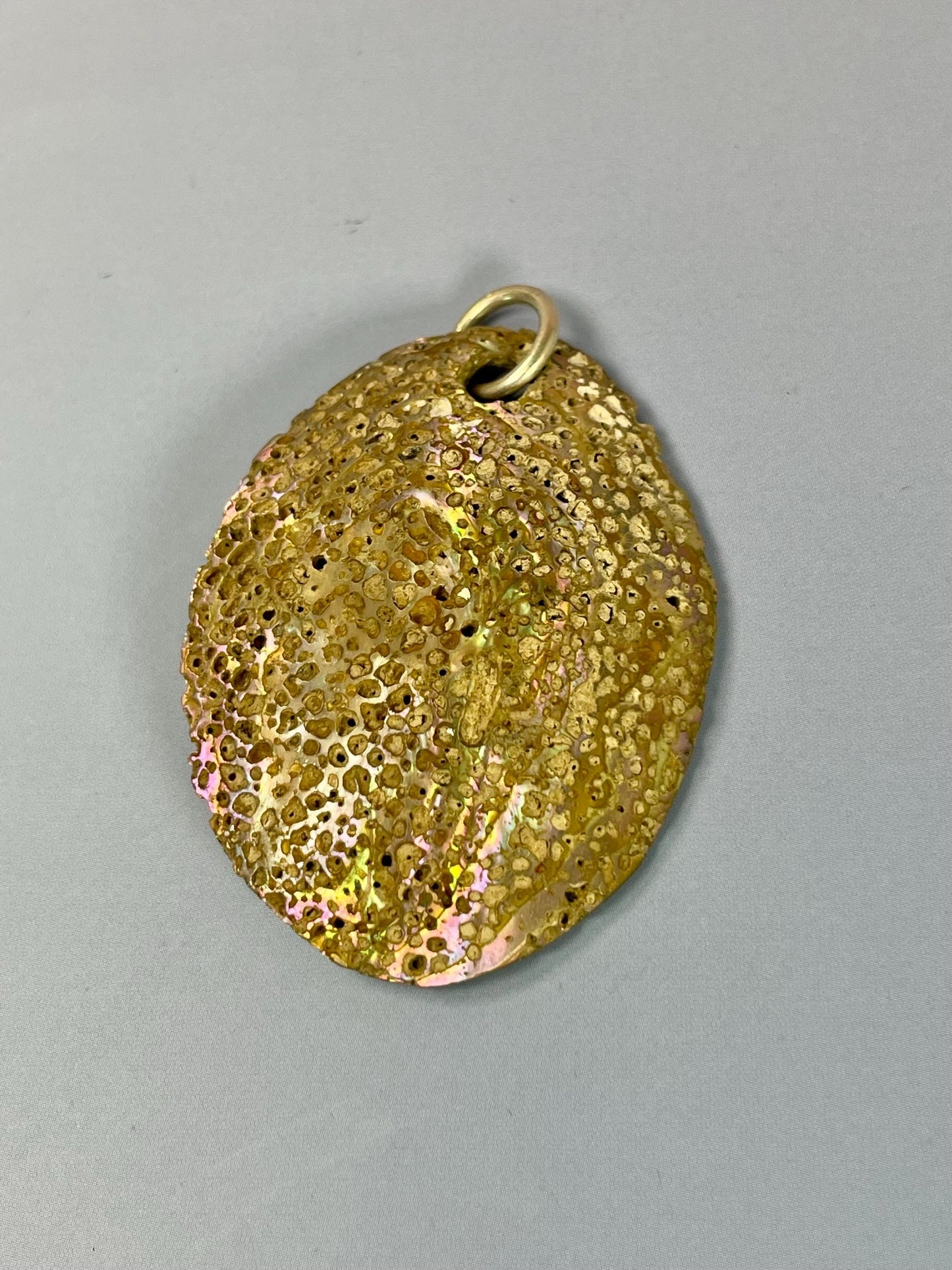 1.75 inch long raw abalone shell pendant lovely condition