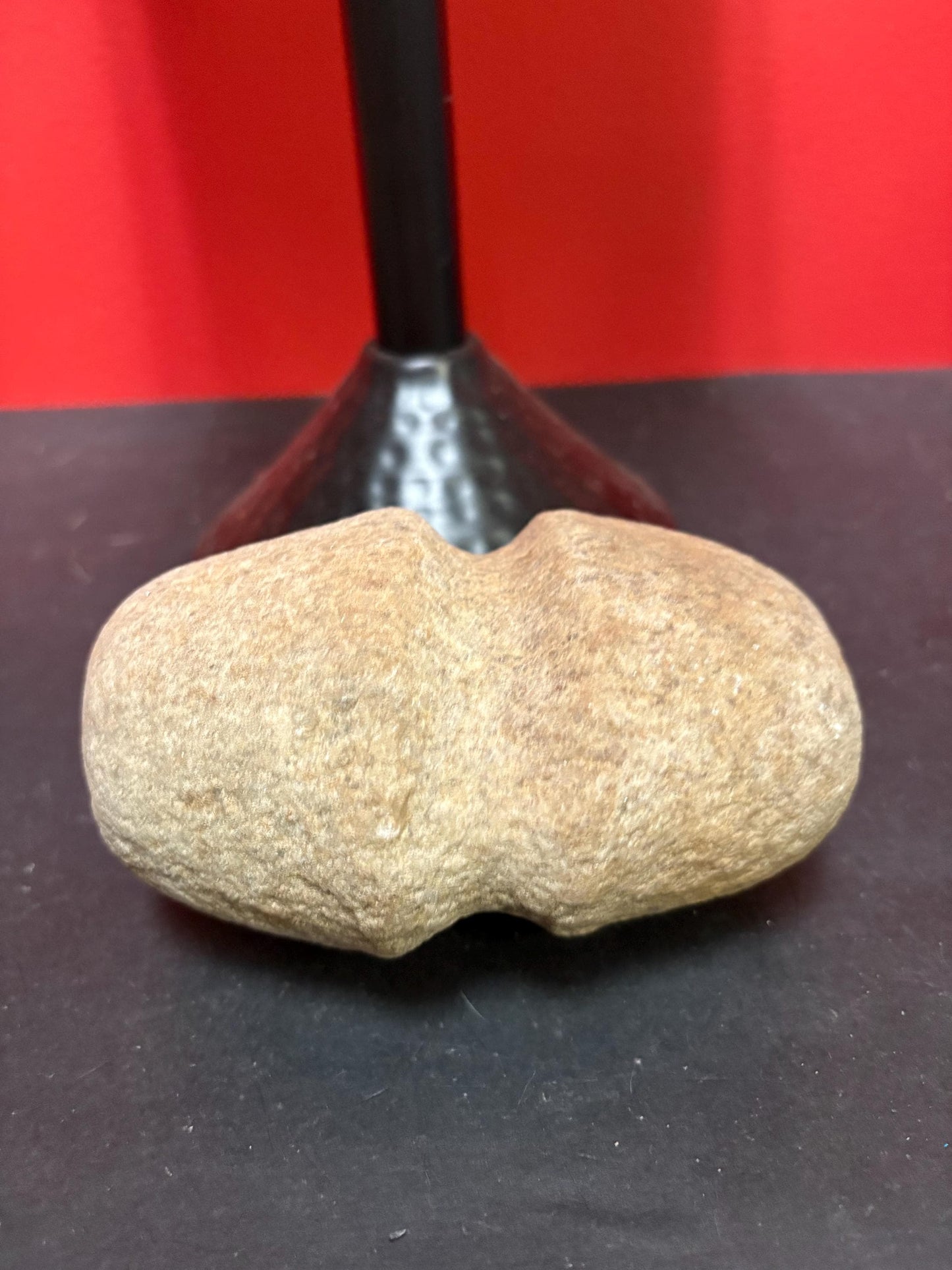 5 inch high authentic antique indigenous first nations Pacific Northwest Coast stone plummet tool from Vancouver Island collection