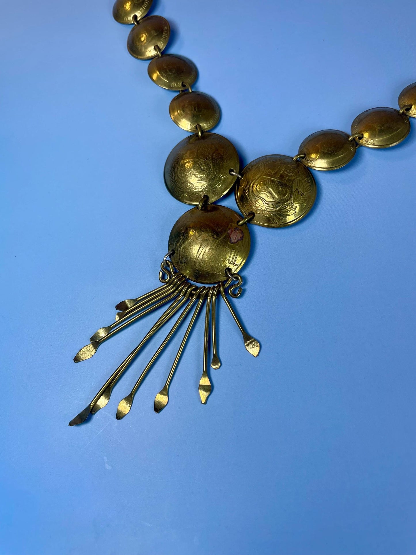 Vintage-Inspired Gold Medallion Statement Necklace