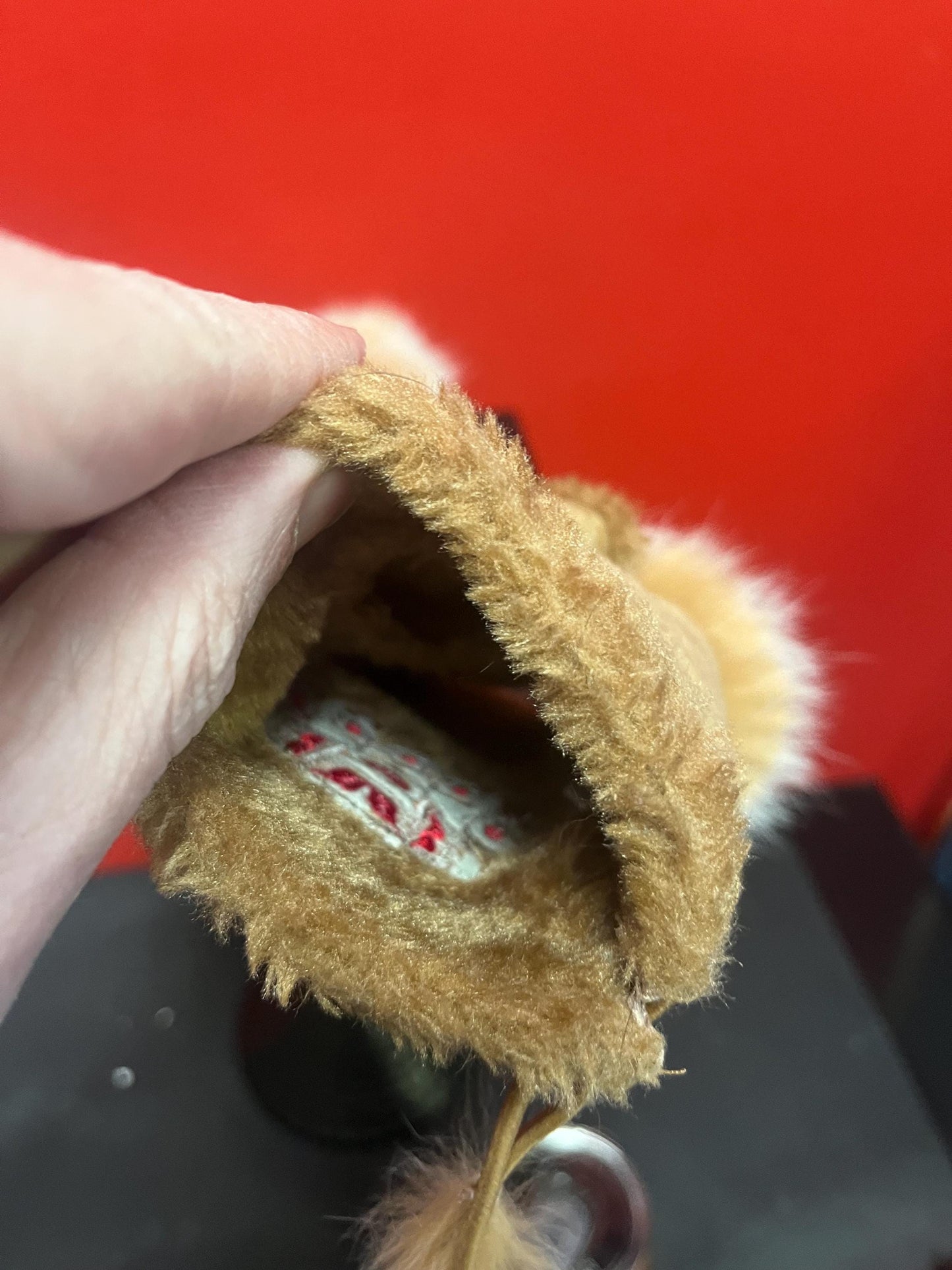 Amazing signed 7 inch long indigenous first nations leather and fur fingerless gloves  ready to gift or wear