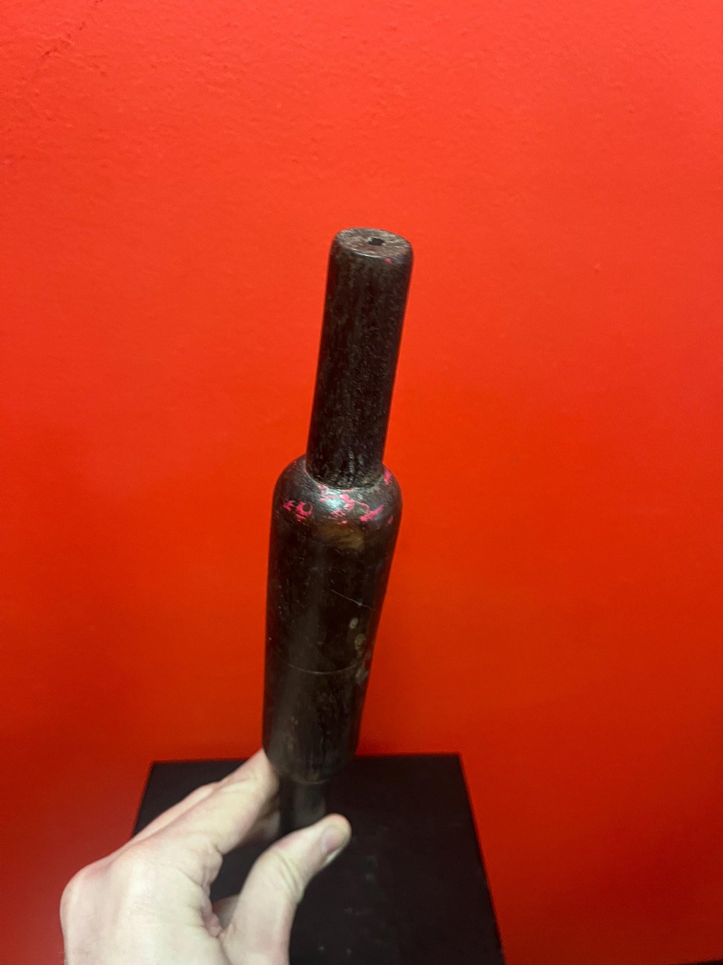 12 inch wonderful antique Canadiana pine  small rolling pin with original paint  fabulous piece of Canadian history  perfect gift