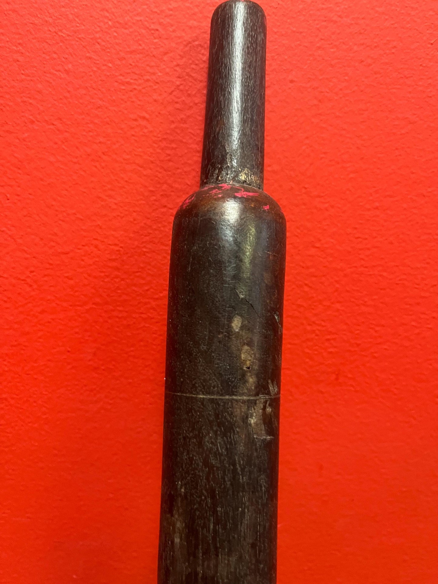 12 inch wonderful antique Canadiana pine  small rolling pin with original paint  fabulous piece of Canadian history  perfect gift