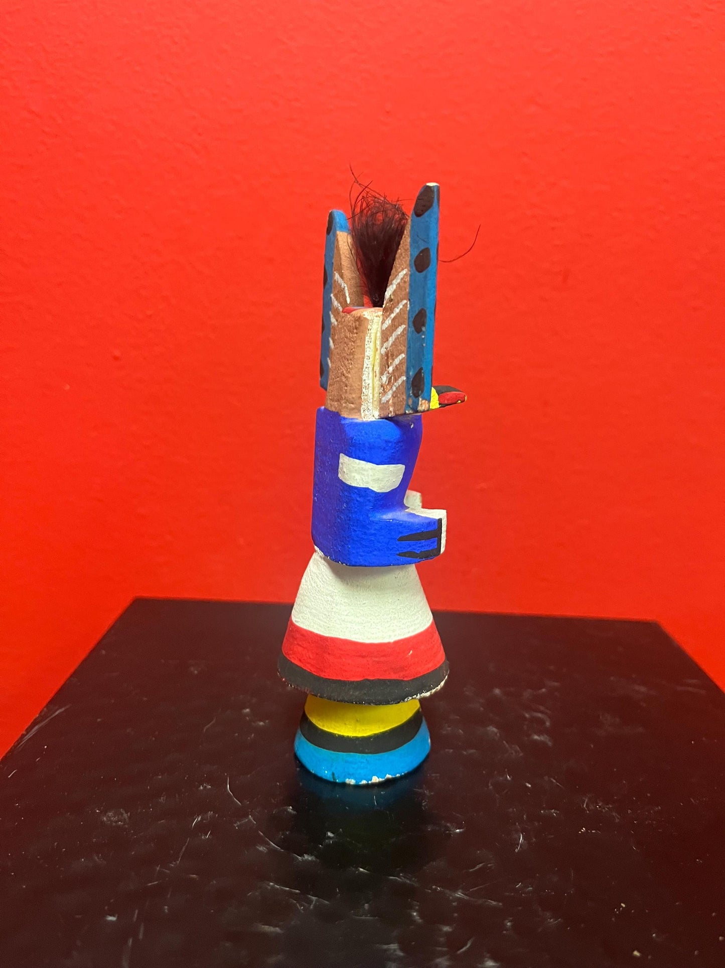 Spectacular small kachina Hopi wooden doll rare size great condition and wonderful detail - 5.5 inches tall