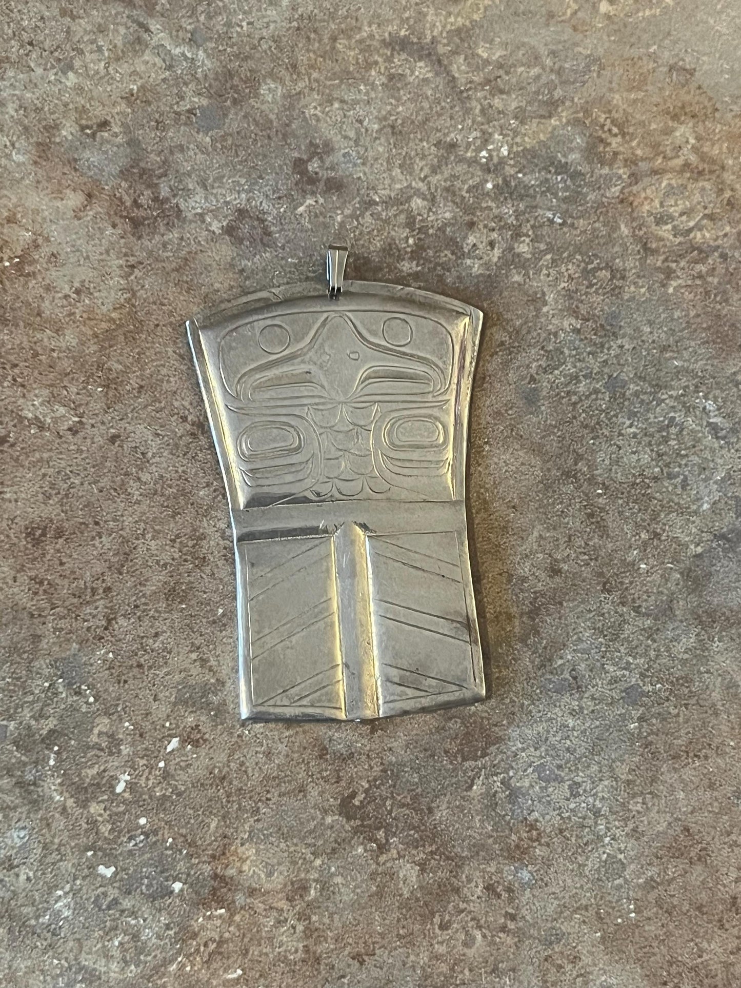 Stunning very high-quality heavy indigenous first nation pacific north West Coast copper shaped pendant depicting an eagle  3 inches - gift