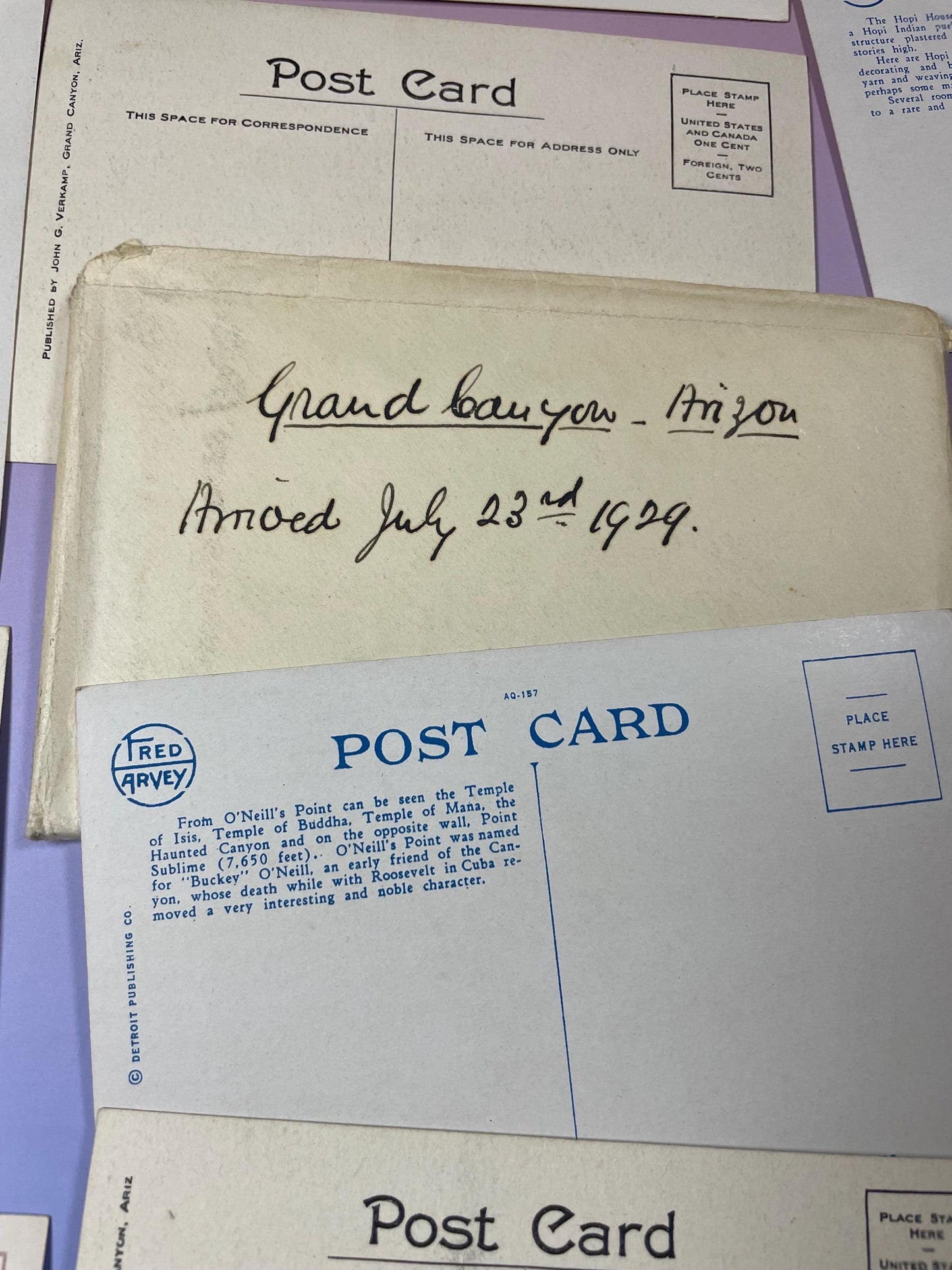 Lot of 15 Antique Postcards Historic & Scenic Views of The Grand Canyon, Arizona