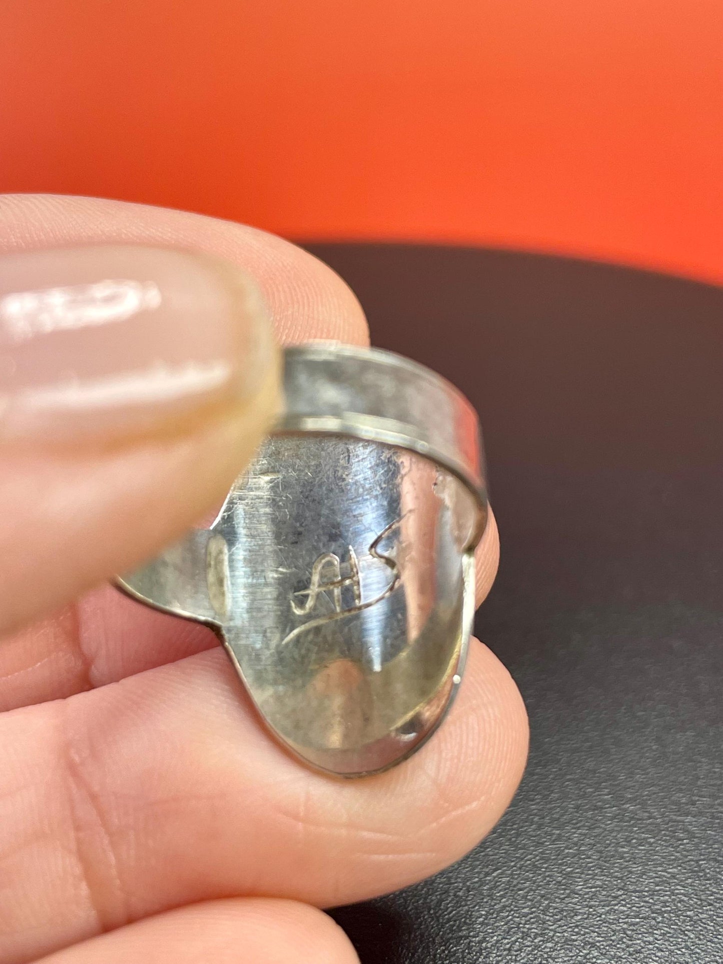 Lovely size 7.5 indigenous First Nations pacific northwest coast sterling Owl ring signed