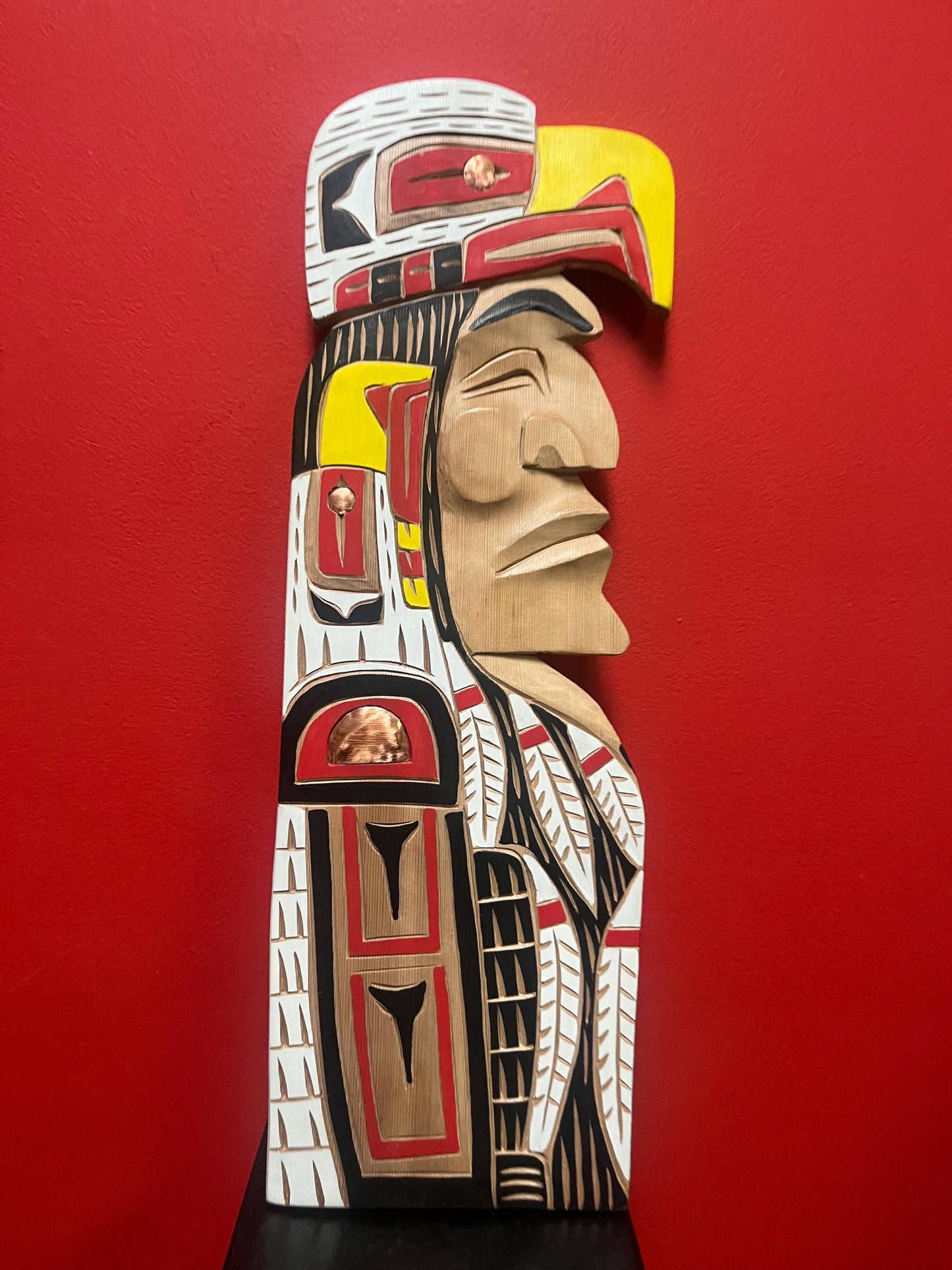 Stunning 23 x 7 wide eagle chief plaque by Brad Joseph jr Vancouver indigenous first nation Pacific north West Coast art ready to hang