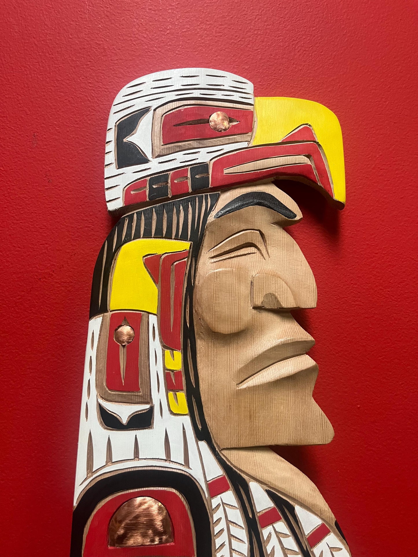 Stunning 23 x 7 wide eagle chief plaque by Brad Joseph jr Vancouver indigenous first nation Pacific north West Coast art ready to hang