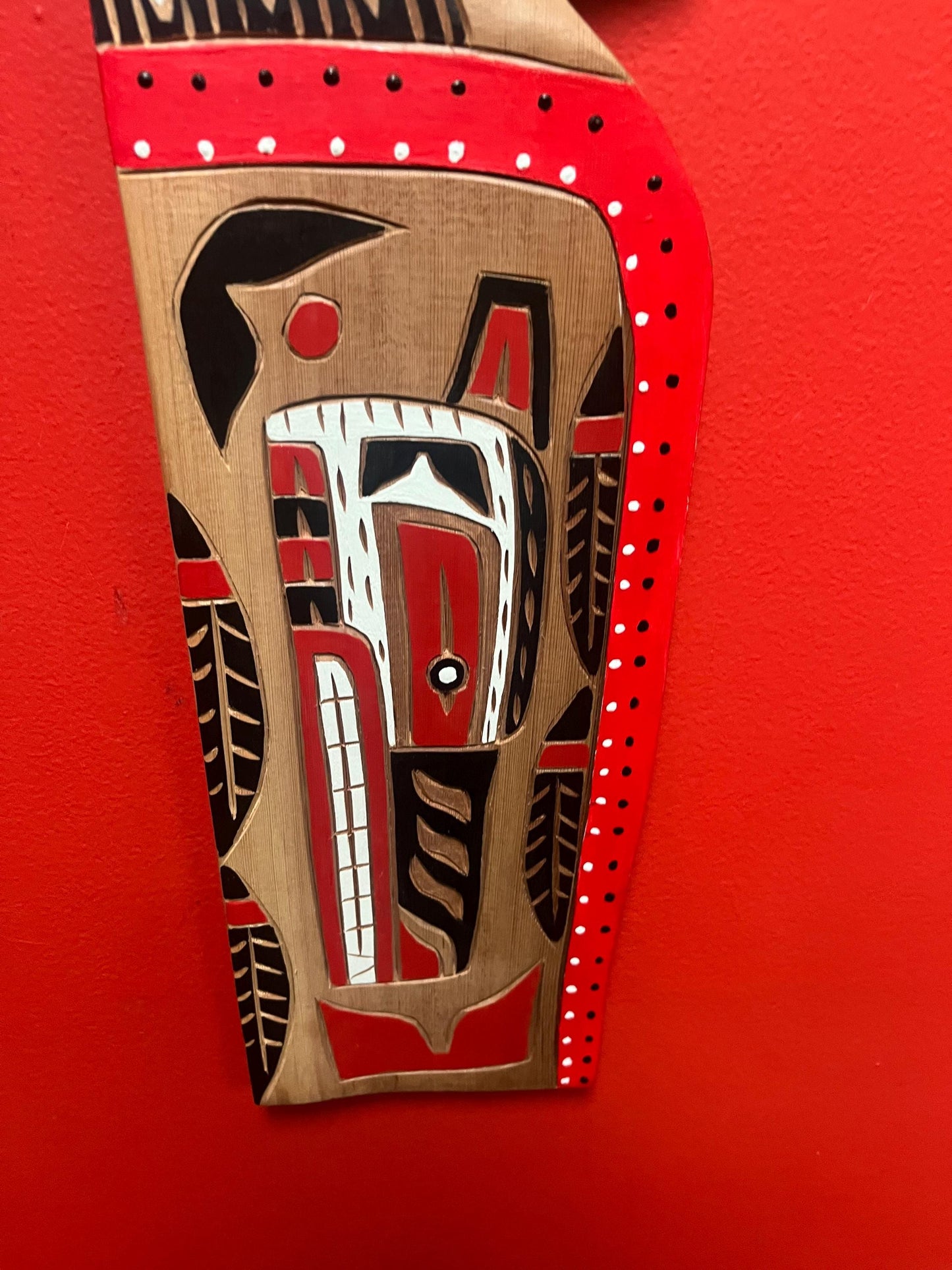 Stunning 23 x 7 wide wolf chief plaque by Brad Joseph jr Vancouver indigenous first nation Pacific north West Coast art ready to hang