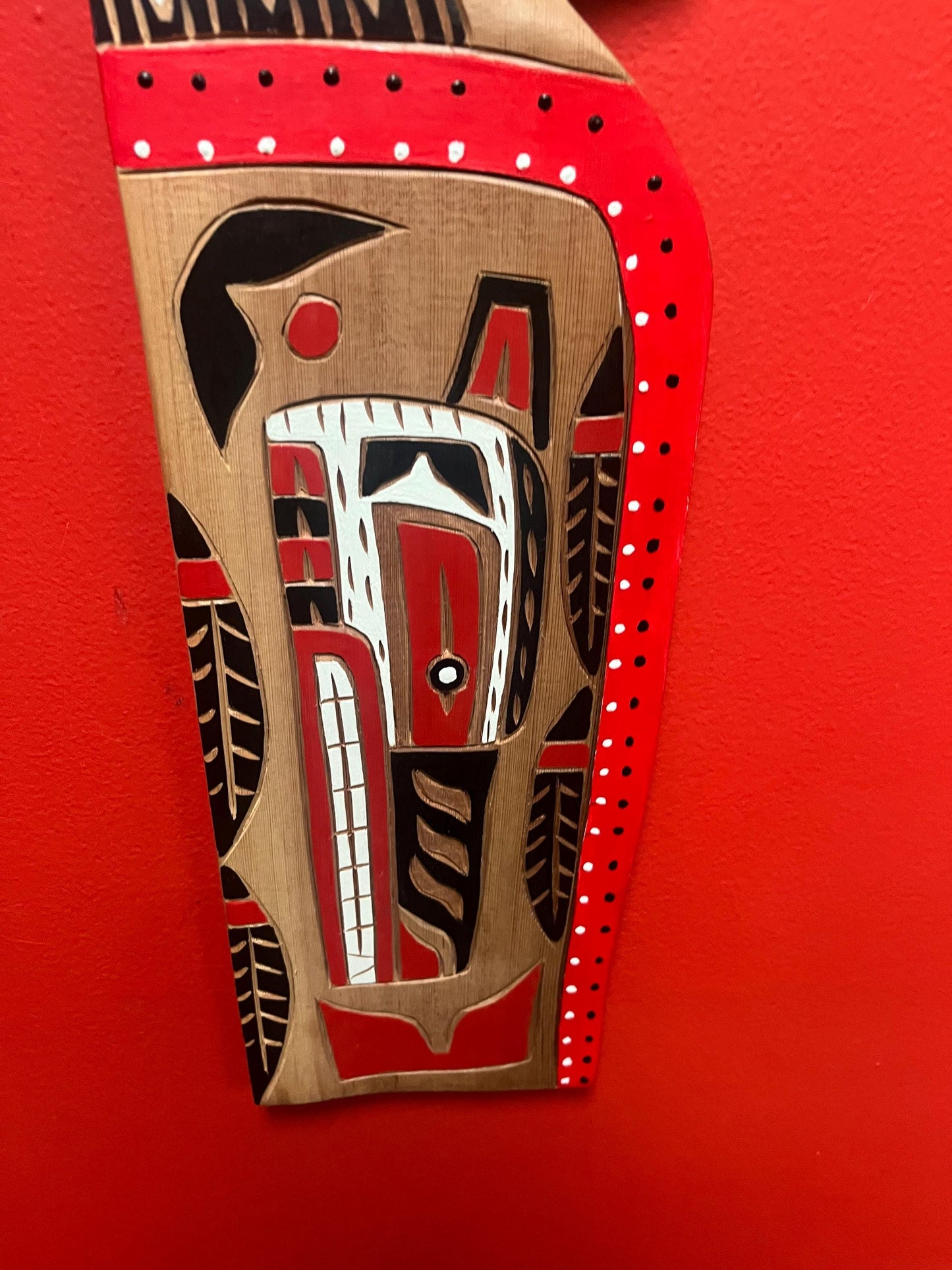 Stunning 23 x 7 wide wolf chief plaque by Brad Joseph jr Vancouver indigenous first nation Pacific north West Coast art ready to hang