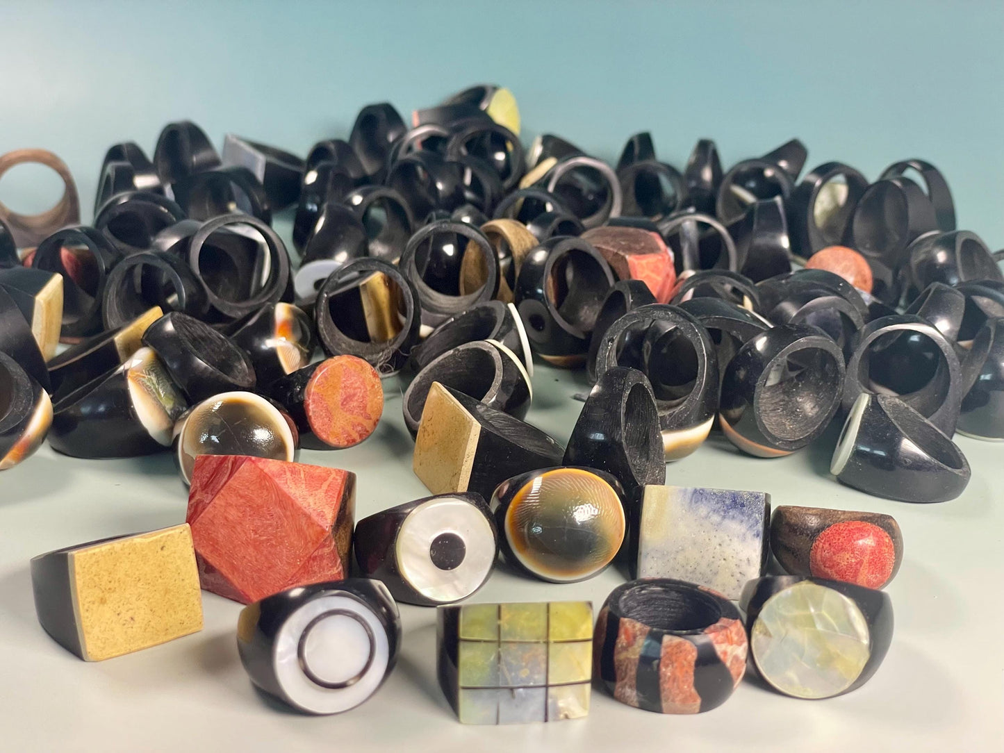 Lot of Approximately 100 Thai Coconut Rings